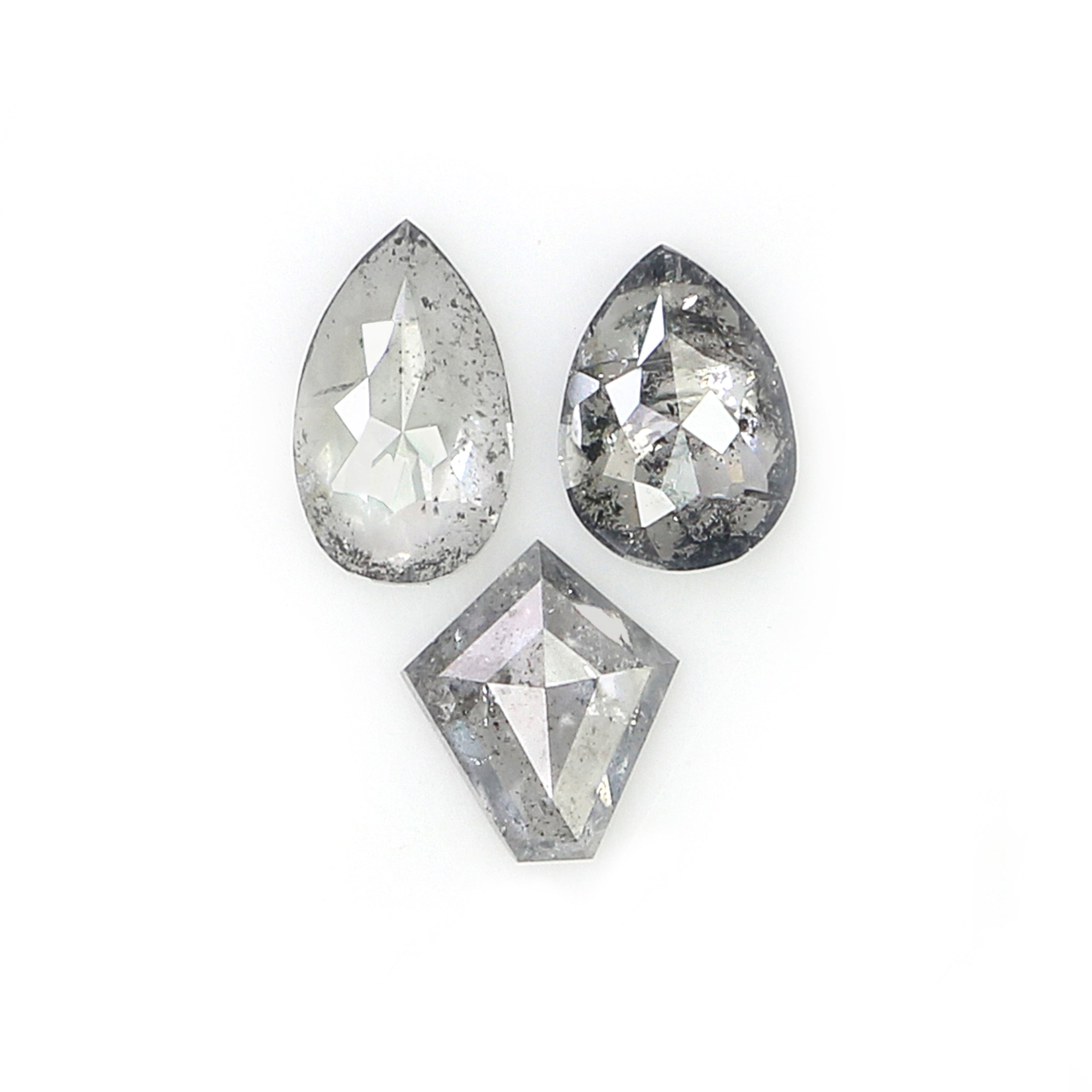 Natural Loose Mix Shape Salt And Pepper Diamond Black Grey Color 0.61 CT 4.65 MM Mix Shape Shape Rose Cut Diamond KDL1972