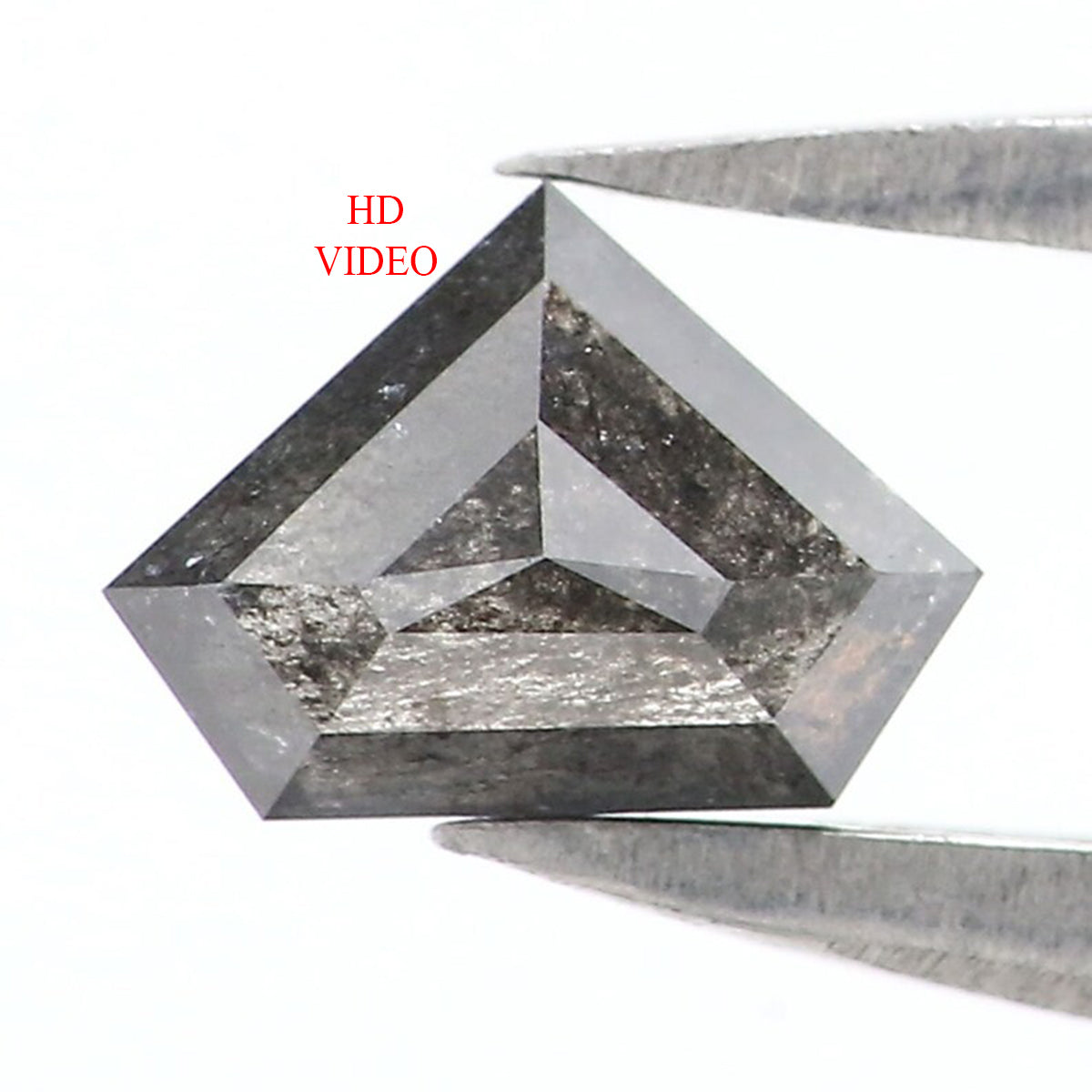 0.35 CT Natural Loose Shield Shape Diamond Salt And Pepper Shield Diamond 4.20 MM Natural Loose Black Color Shield Rose Cut Diamond KQ2577