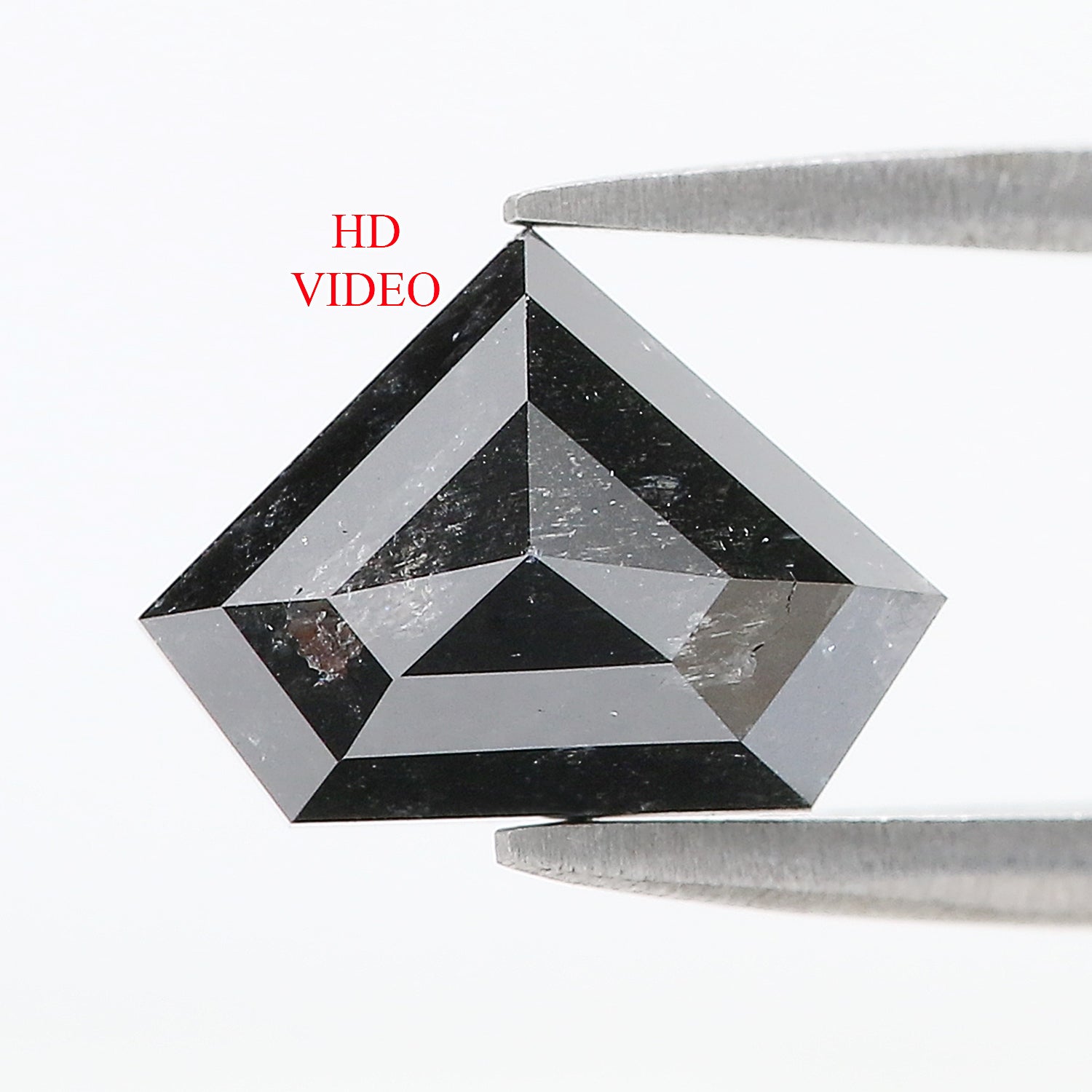 3.03 Ct Natural Loose Shield Shape Diamond Salt And Pepper Shield Cut Diamond 8.20 MM Black Gray Color Shield Shape Rose Cut Diamond QL1117