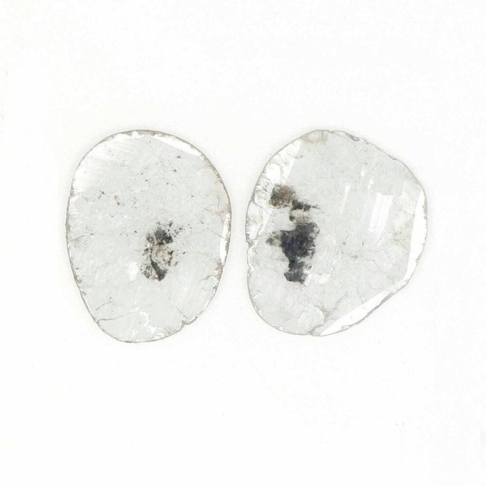 0.89 CT Natural Loose Slice Shape Diamond Grey Color Slice Diamond 9.45 MM Natural Loose Diamond Grey Color Irregular Cut Diamond NQ688