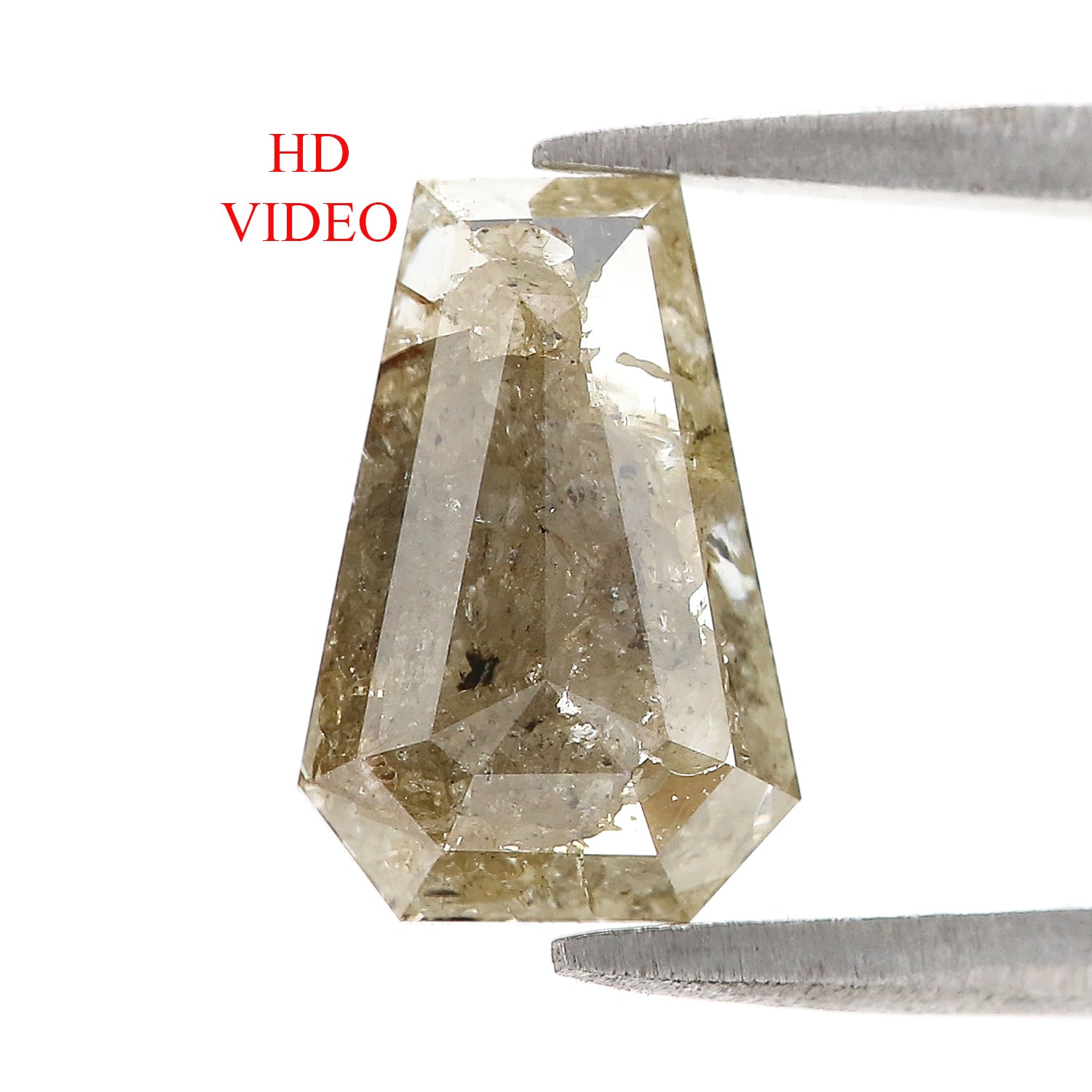 2.61 CT Natural Loose Coffin Cut Diamond Grey Brown Color Coffin Shape Diamond 11.05 MM Natural Loose Diamond Coffin Rose Cut Diamond QL400