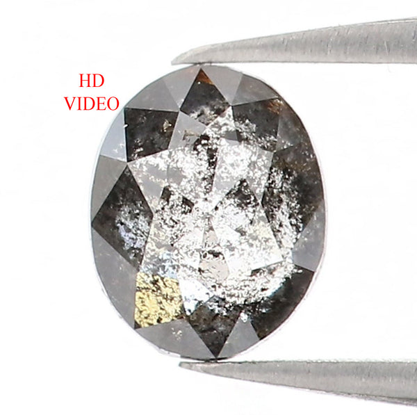 0.37 Ct Natural Loose Oval Shape Diamond Black Color Oval Cut Diamond 5.00 MM Natural Loose Salt And Pepper Oval Shape Diamond LQ1185