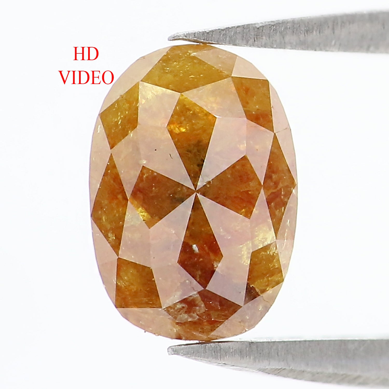 1.09 CT Natural Loose Oval Shape Diamond Yellow Color Oval Cut Diamond 7.95 MM Natural Brown Color Diamond Oval Rose Cut Diamond LQ9919