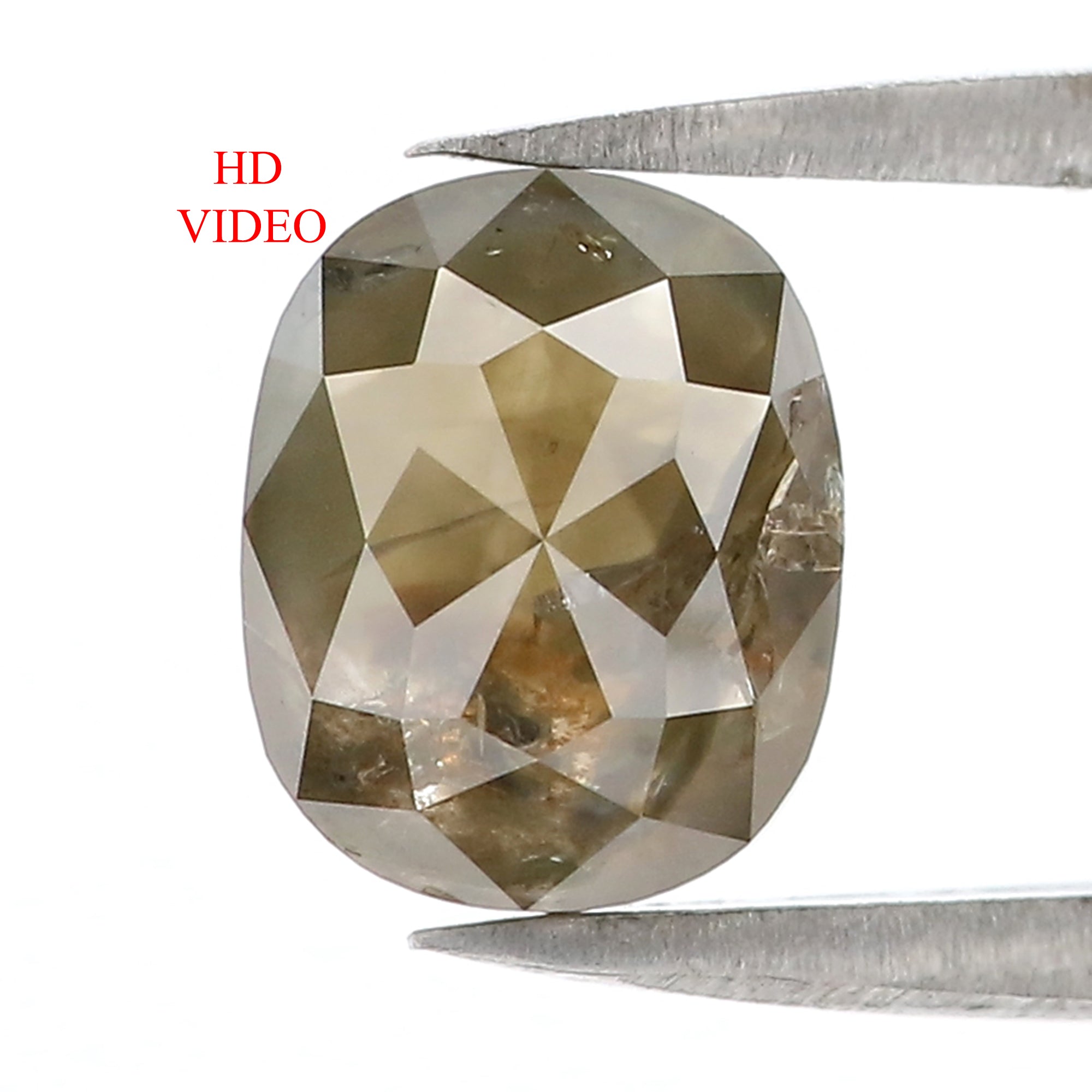 2.77 CT Natural Loose Oval Shape Diamond Green Brown Color Oval Cut Diamond 8.75 MM Natural Green Brown Diamond Oval Rose Cut Diamond QK2155