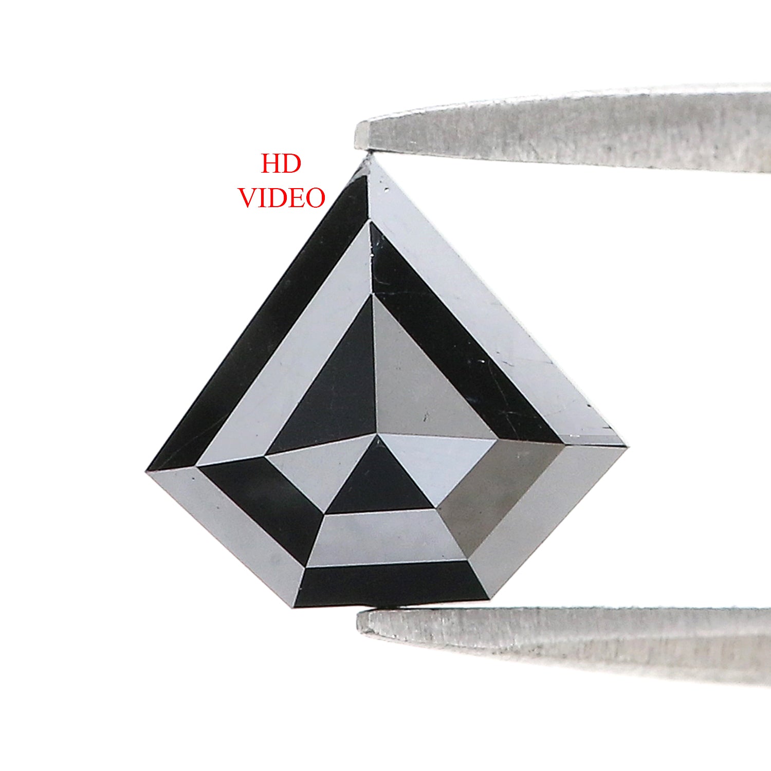 1.40 CT Natural Loose Shield Shape Diamond Black Color Shield Cut Diamond 7.40 MM Natural Black Color Diamond Shield Rose Cut Diamond LQ9698