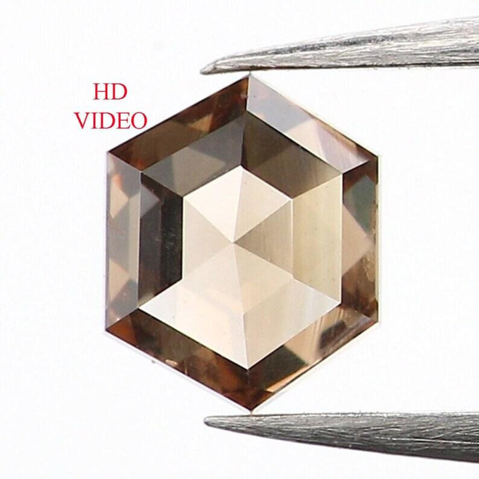 0.35 Ct Natural Loose Hexagon Shape Diamond Brown Color Hexagon Cut Diamond 4.65 MM Natural Loose Diamond Hexagon Rose Cut Diamond NQ1335