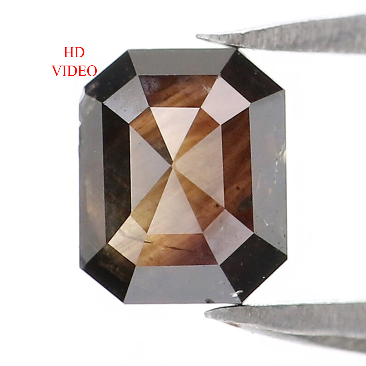 Natural Loose Radiant Diamond Brown Color 0.75 CT 5.75 MM Radiant Shape Rose Cut Diamond L8117