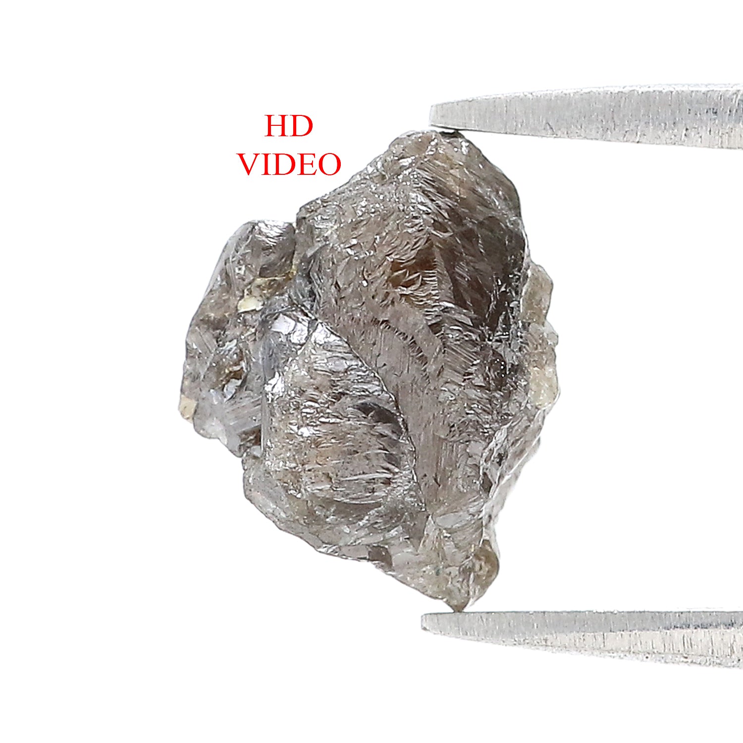 5.72 CT Natural Loose Rough Shape Diamond Black Color Rough Uncut Diamond 11.00 MM Natural Grey Color Rough Irregular Cut Diamond LQ3357