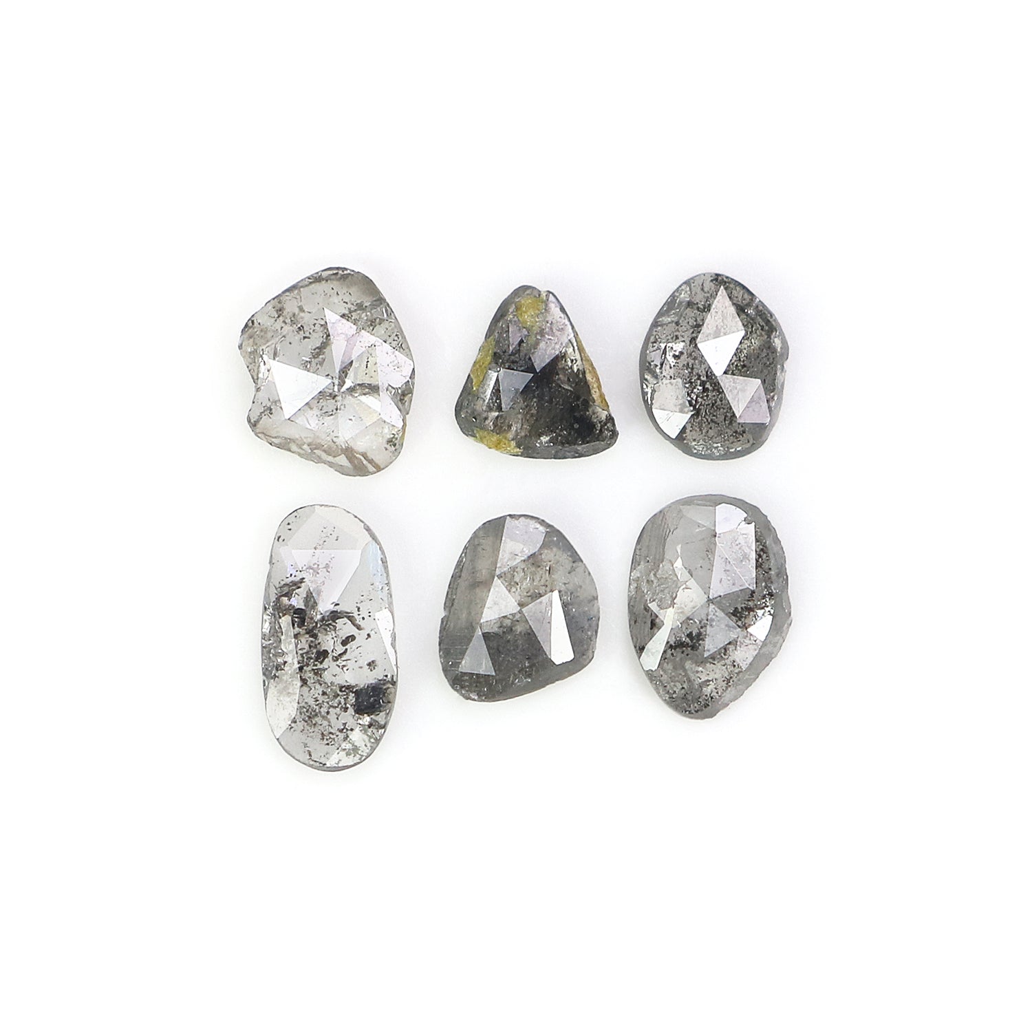 0.93 CT Natural Loose Slice Cut Diamond Salt And Pepper Slice Cut Diamond 3.65 MM Natural Loose Slice Cut Black Grey Color Diamond NQ1641