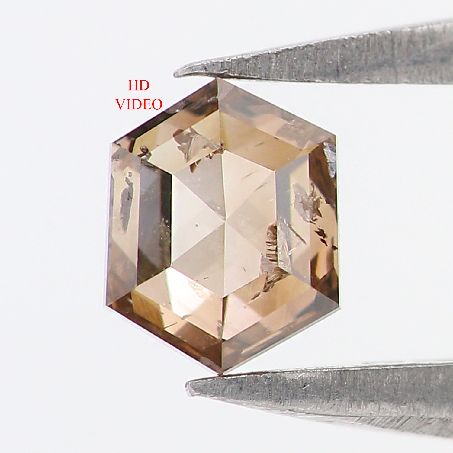 0.28 CT Natural Loose Hexagon Shape Diamond Brown Color Hexagon Cut Diamond 4.40 MM Natural Loose Brown Color Hexagon Rose Cut Diamond LQ585