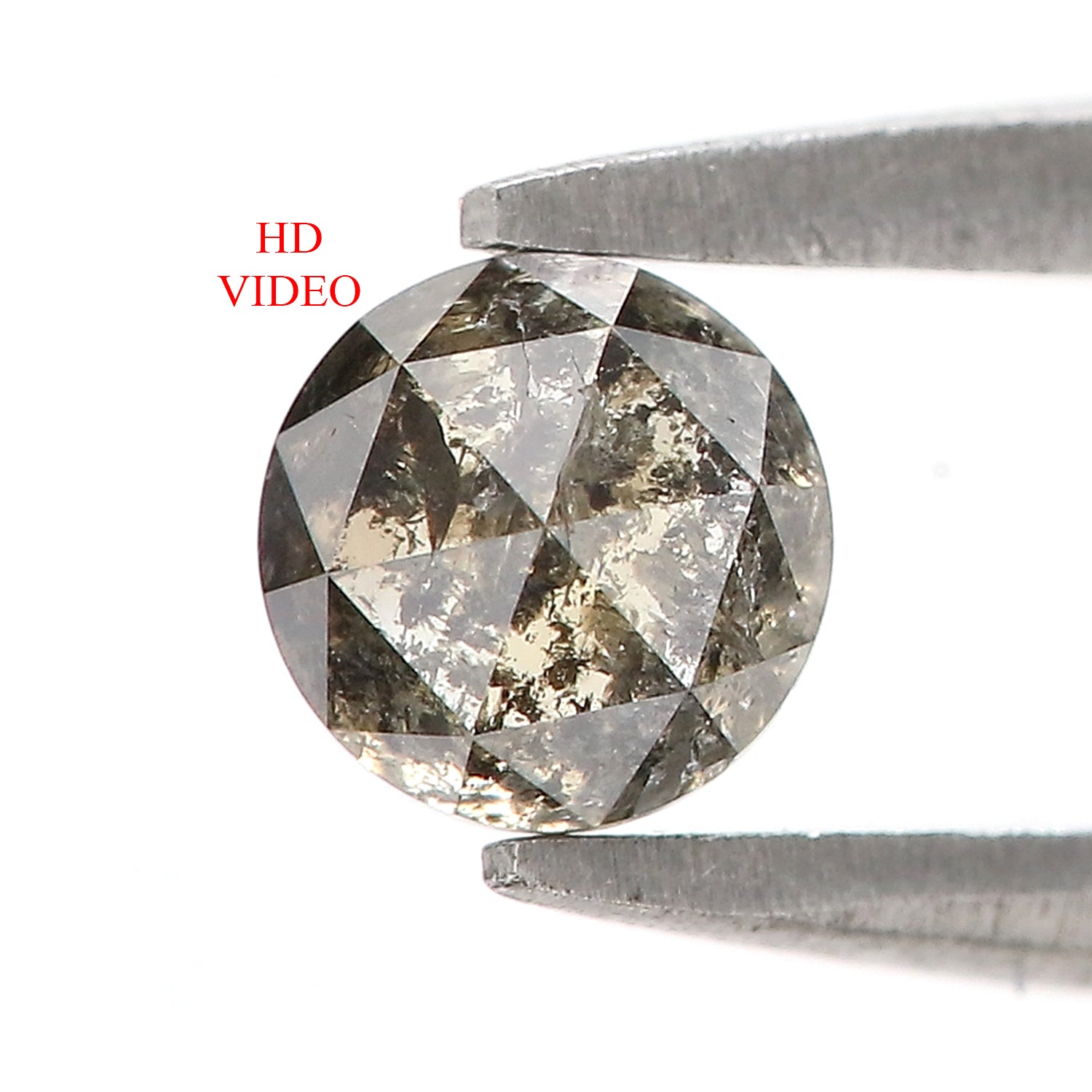 0.53 Ct Natural Loose Round Rose Cut Diamond Black Grey Color Rose Cut Diamond 4.60 MM Natural Loose Salt And Pepper Rose Cut Diamond QL7404