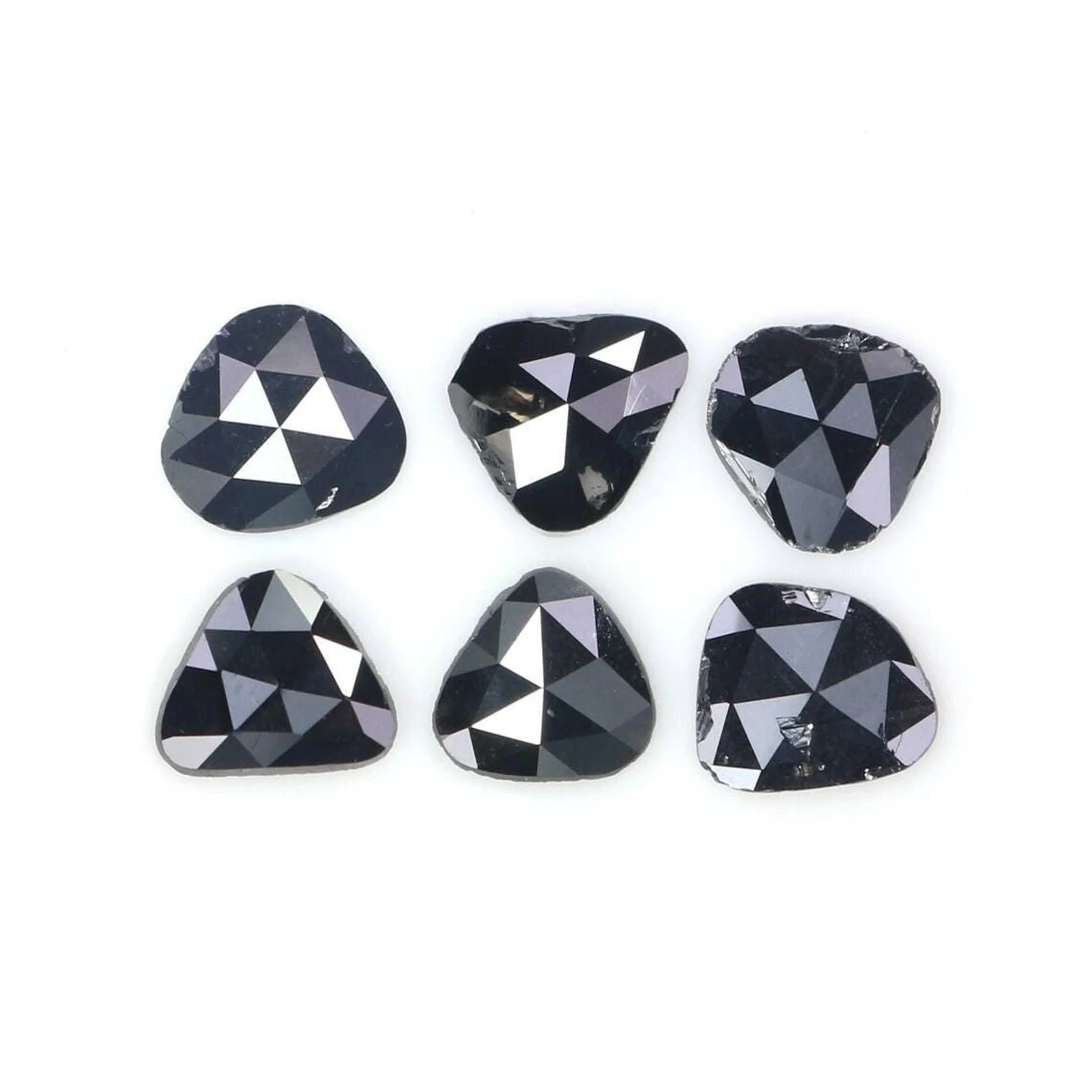 1.44 CT Natural Loose Slice Shape Diamond Black Color Irregular Cut Diamond 5.50 MM Natural Loose Black Color Slice Rose Cut Diamond NQ2189