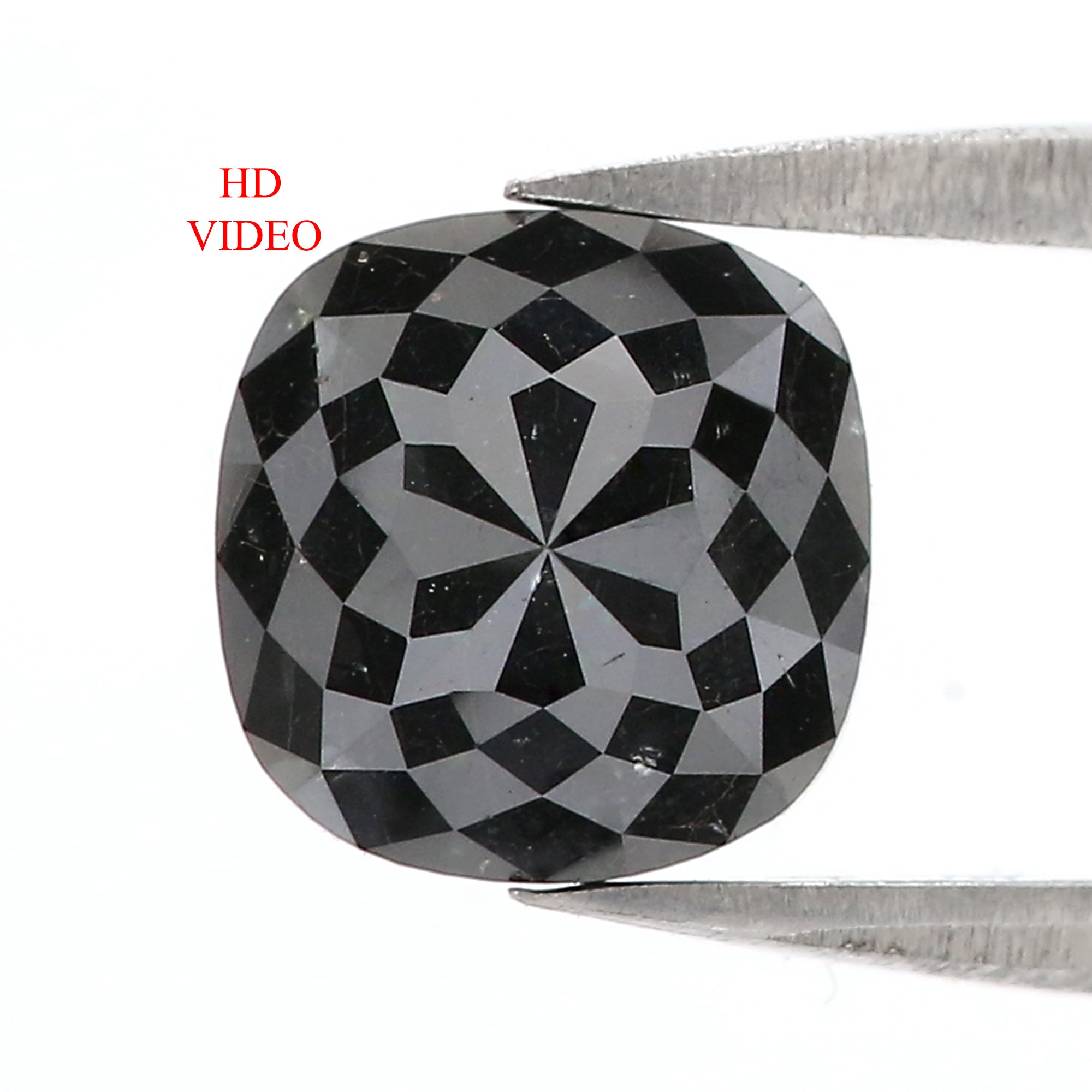 1.78 CT Natural Loose Cushion Shape Diamond Black Color Cushion Diamond 7.65 MM Natural Diamond Cushion Shape Rose Cut Diamond QL3112