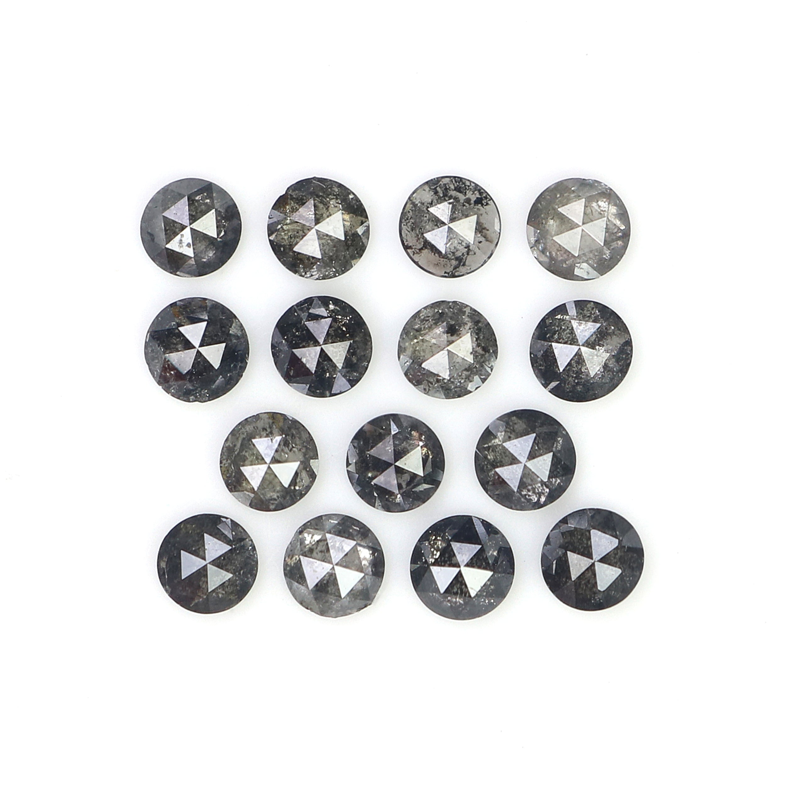 1.45 Ct Natural Loose Round Rose Cut Diamond Salt And Pepper Round Shape Diamond 2.70 MM Natural Black Grey Color Rose Cut Diamond L1822