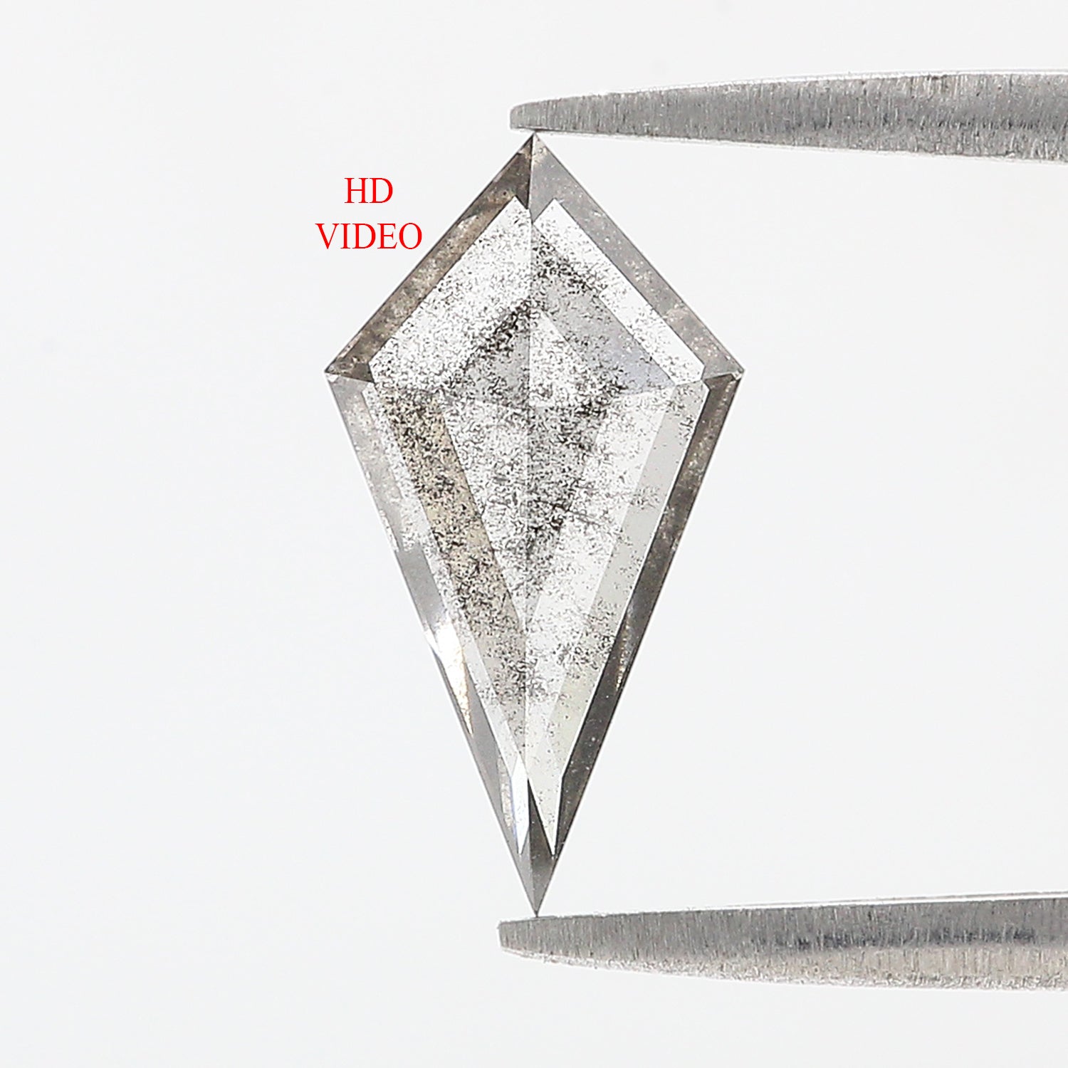 1.34 CT Kite Rose Cut Salt And Pepper Lab Grown 13.70 MM Loose Diamond CVD Fancy Black Grey Color Lab Created Antique Cut Diamonds N2642