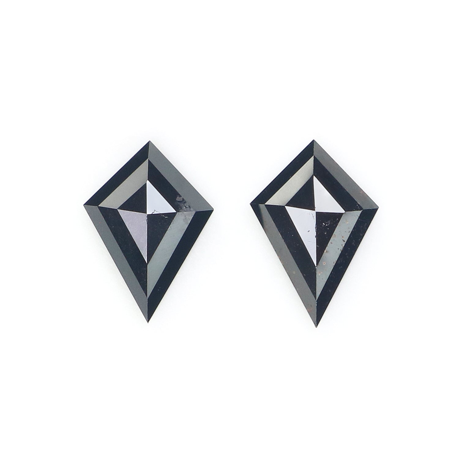 0.77 CT Natural Loose Kite Shape Pair Diamond Black Color Kite Cut Diamond 7.70 MM Natural Diamond Black Color Kite Rose Cut Diamond N2276