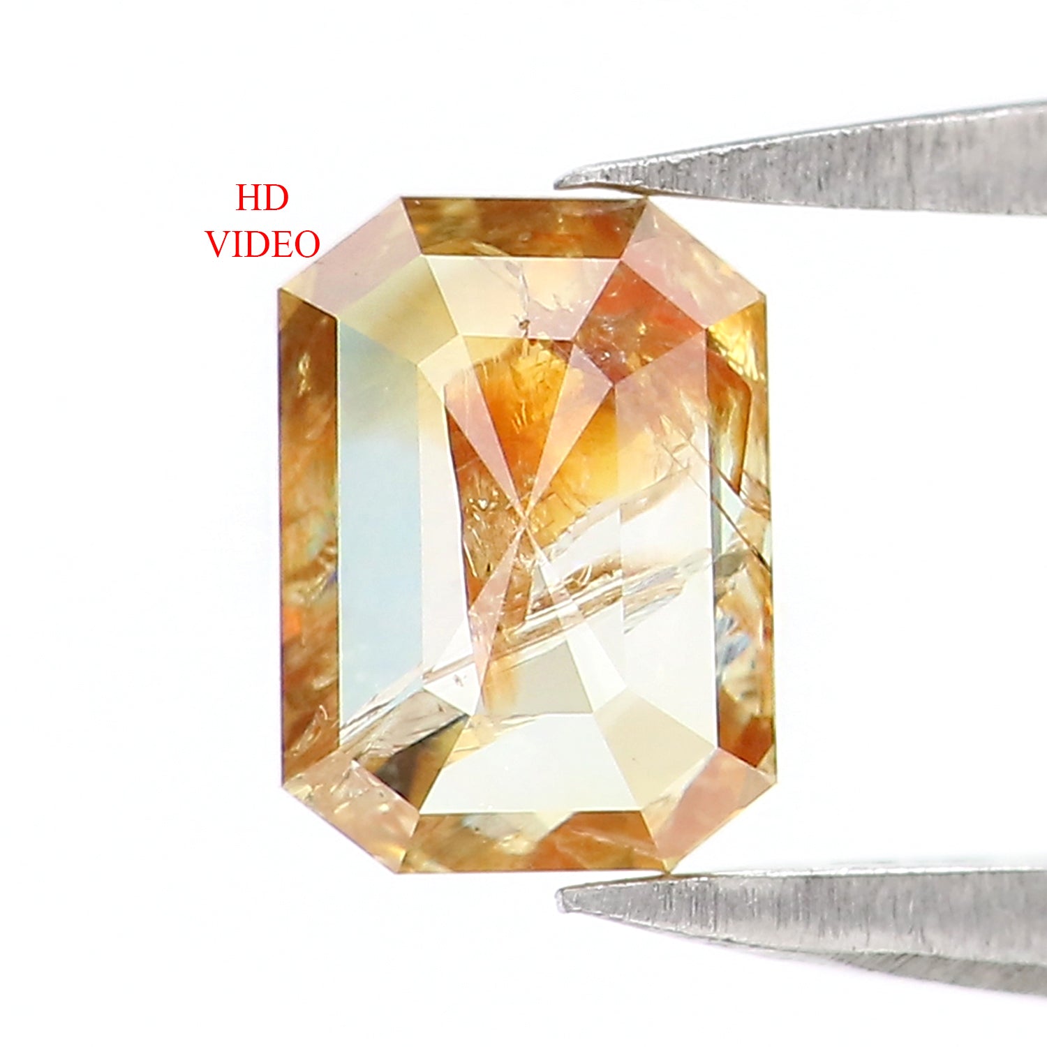 0.75 CT Natural Loose Emerald Shape Diamond Yellow Color Emerald Cut Diamond 6.10 MM Natural Yellow Diamond Emerald Rose Cut Diamond LQ359