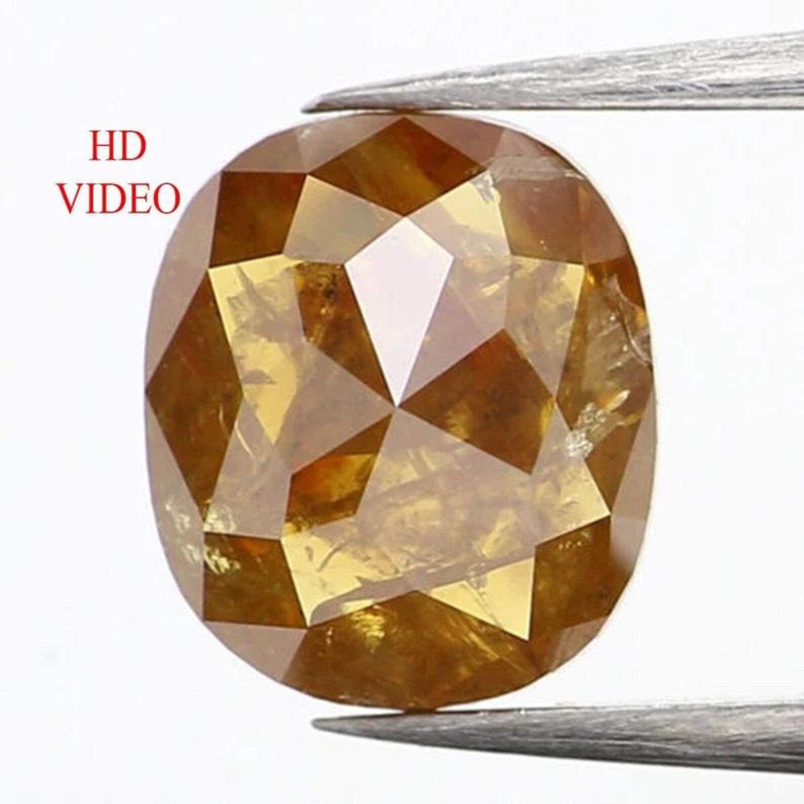 1.26 CT Natural Loose Oval Shape Diamond Brown Color Oval Cut Diamond 6.95 MM Natural Loose Brown Color Diamond Oval Rose Cut Diamond NQ990