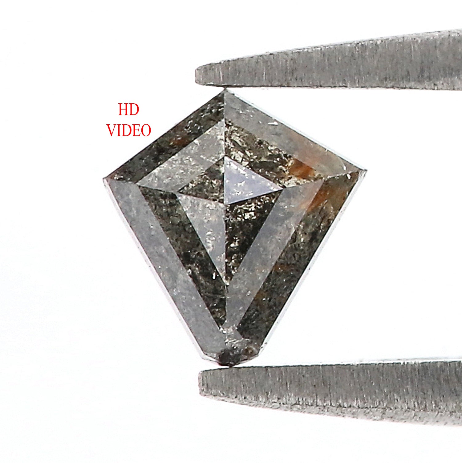 0.53 CT Natural Loose Kite Shape Diamond Salt And Pepper Kite Shape Diamond 5.95 MM Natural Black Grey Color Kite Rose Cut Diamond QL8812