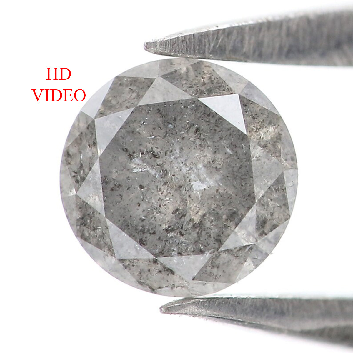0.36 CT Natural Loose Round Shape Diamond Salt And Pepper Round Diamond 4.45 MM Natural Black Grey Color Round Brilliant Cut Diamond LQ1962