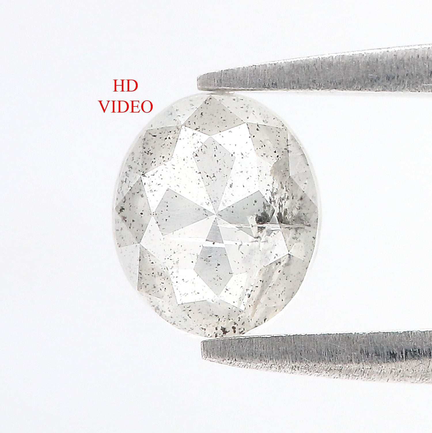 1.03 Ct Natural Loose Oval Shape Diamond Black Grey Color Oval Cut Diamond 7.00 MM Natural Loose Salt and Pepper Oval Shape Diamond QL1098