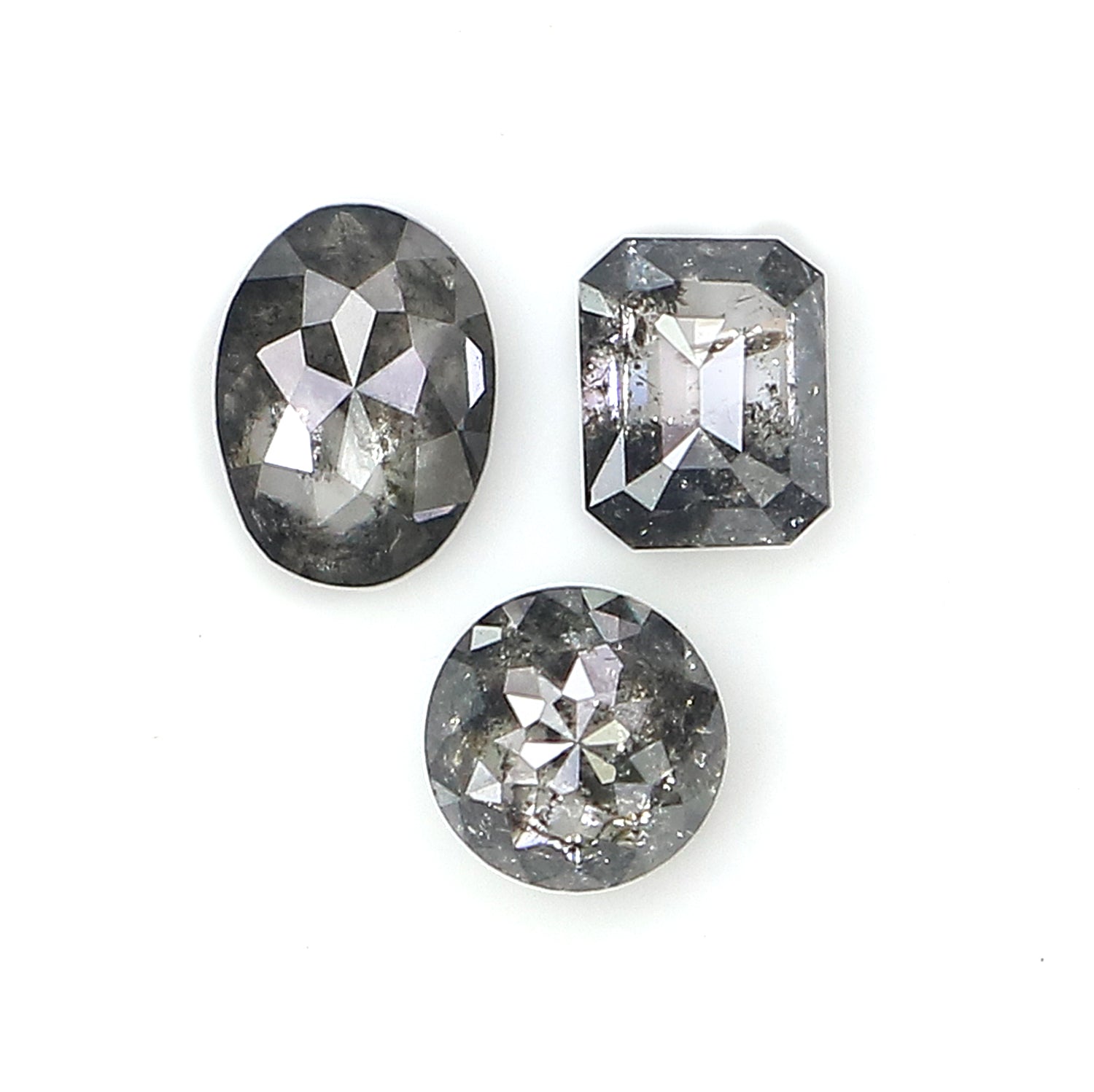 0.94 CT Natural Loose Mix Shape Diamond Salt And Pepper Mix Shape Diamond 4.10 MM Natural Black Grey Color Mix Shape Rose Cut Diamond LQ195