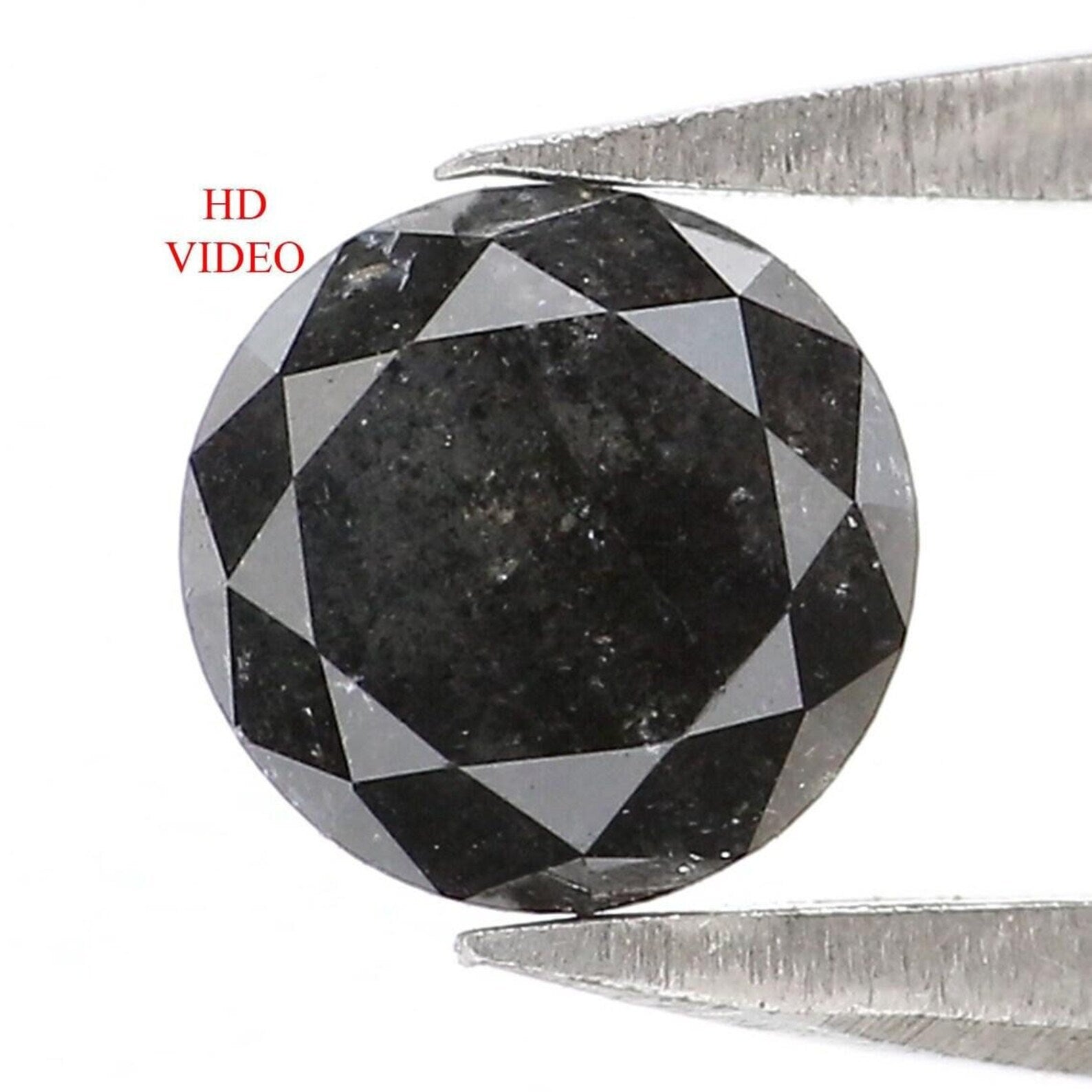 0.56 CT Natural Loose Round Shape Diamond Salt And Pepper Round Diamond 5.00 MM Natural Black Gray Color Round Brilliant Cut Diamond NQ9736