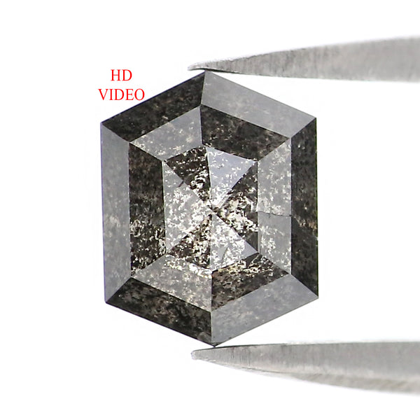 Natural Loose Hexagon Diamond, Salt And Pepper Hexagon Diamond, Natural Loose Diamond, Hexagon Cut Diamond, 1.21 CT Hexagon Shape L2976