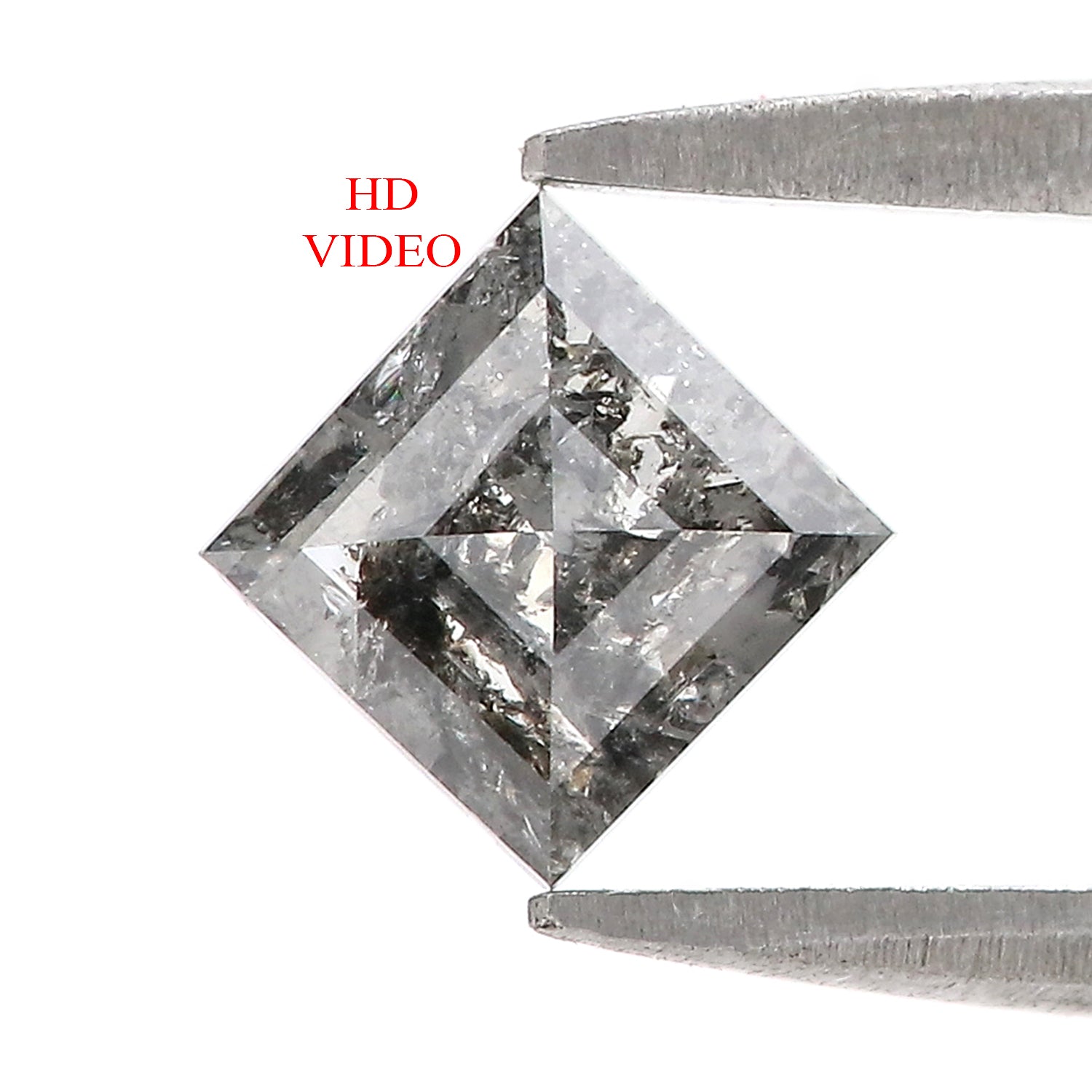 0.98 CT Natural Loose Kite Shape Diamond Salt And Pepper Kite Cut Diamond 7.70 MM Black Grey Color Kite Shape Rose Cut Diamond QL9339
