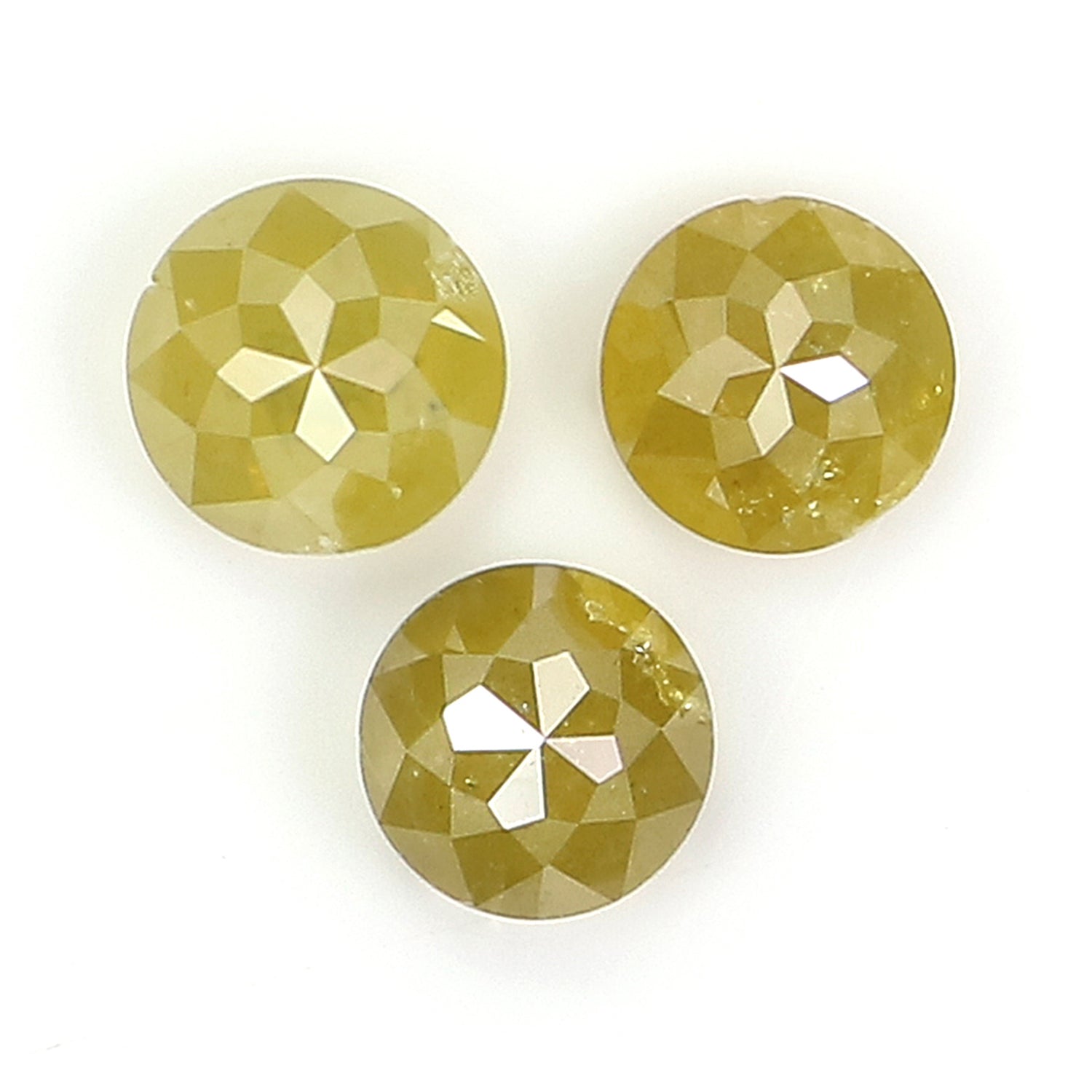 0.98 CT Natural Loose Round Rose Cut Diamond Yellow Color Round Shape Diamond 3.90 MM Natural Yellow Color Round Rose Cut Diamond KQ1227