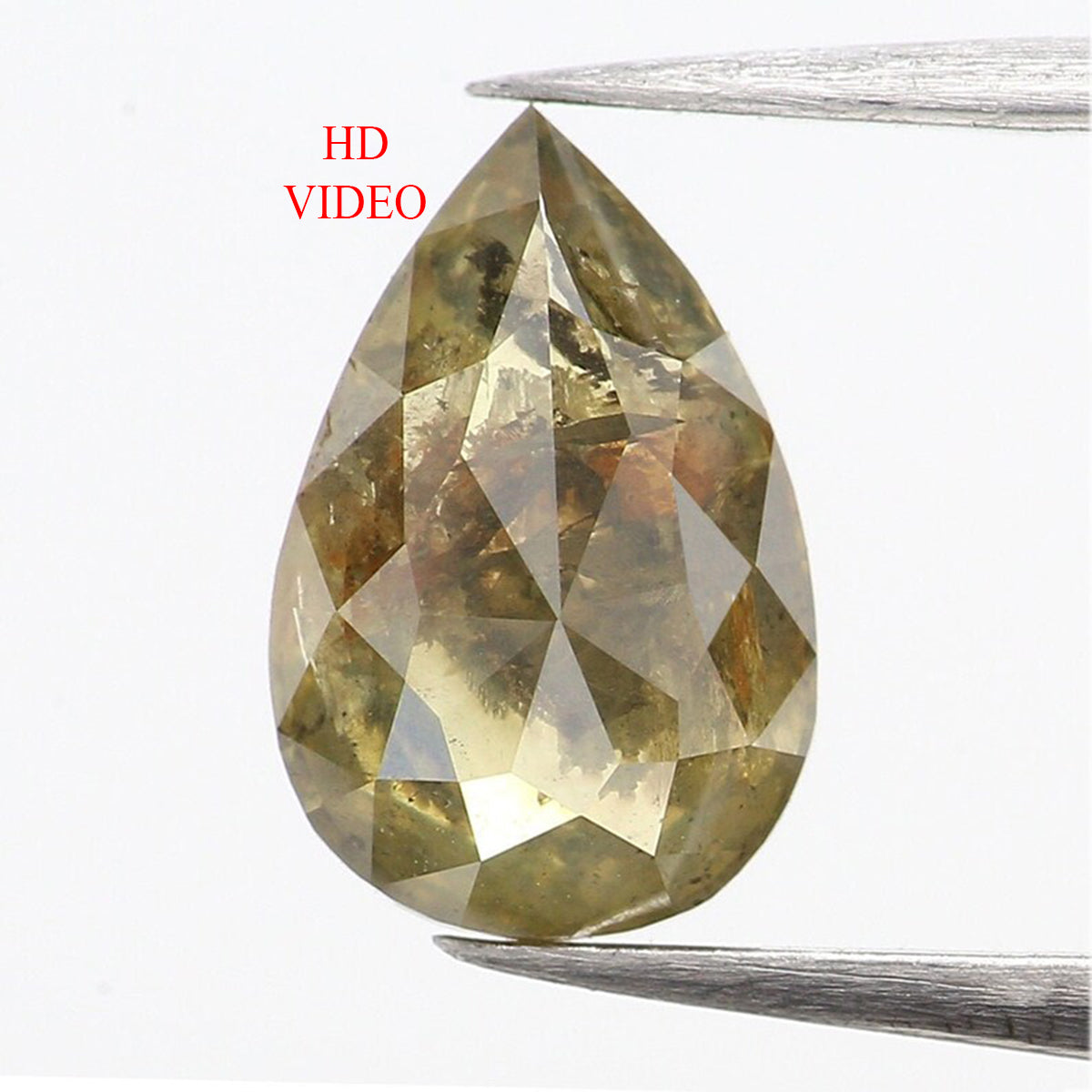 0.73 CT Natural Loose Diamond, Pear Diamond, Green Diamond, Rustic Diamond, Pear Cut Diamond, Fancy Color Diamond L442