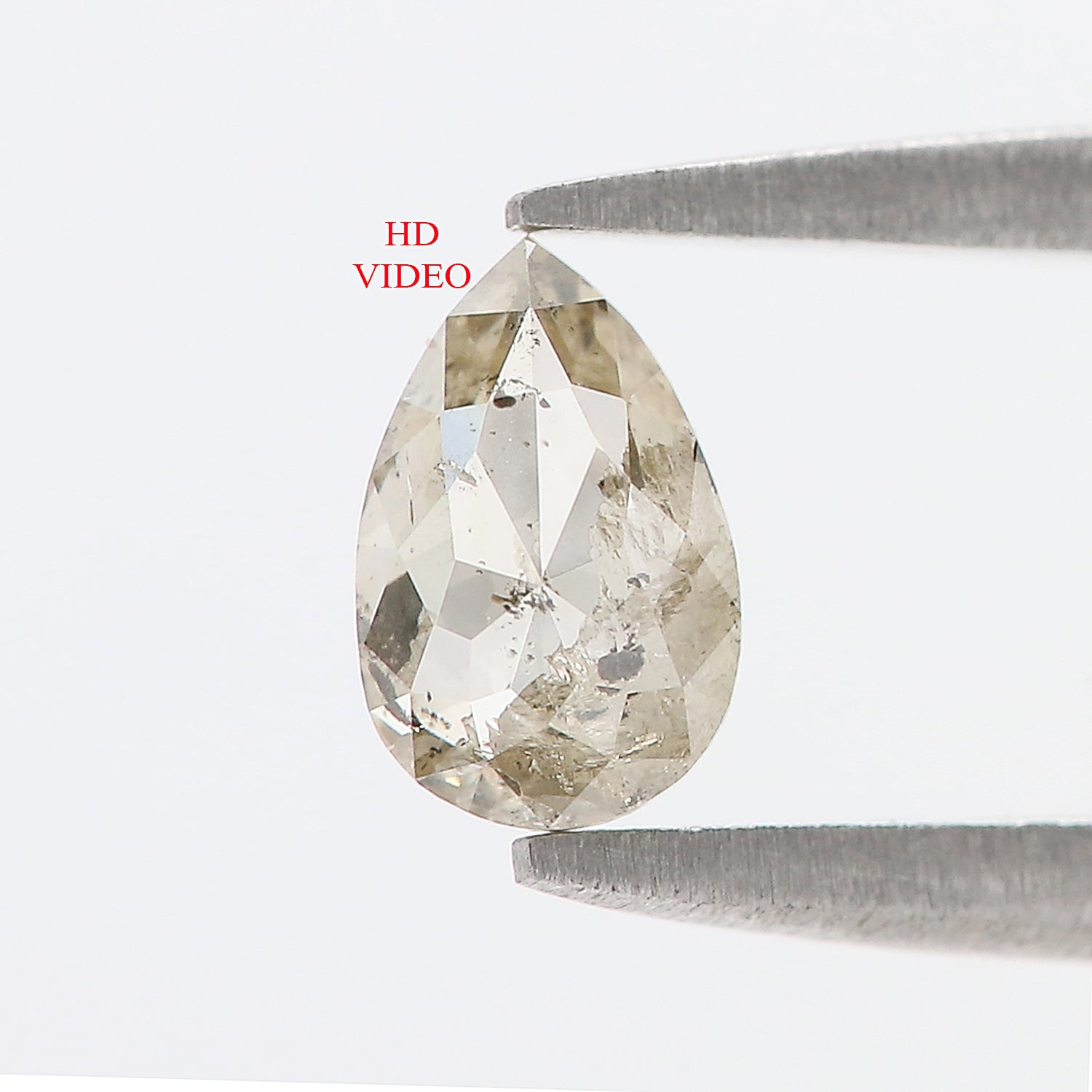 0.54 CT Natural Loose Pear Diamond Salt And Pepper Pear Diamond Natural Loose Pear Diamond 6.45 MM Pear Rose Cut Diamond Pear Diamond LQ378