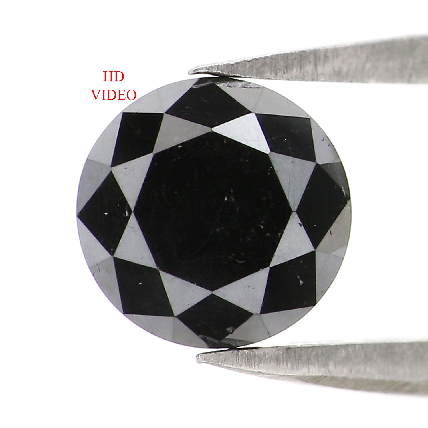 1.45 Ct Natural Loose Round Shape Diamond Black Color Diamond 6.60 MM Natural Loose Diamond Black Color Round Brilliant Cut Diamond LC16