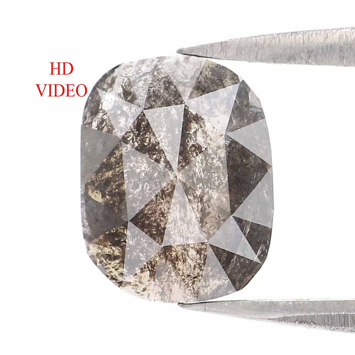 Natural Loose Oval Salt And Pepper Diamond Black Grey Color 1.16 CT 8.30 MM Oval Shape Rose Cut Diamond KR1728