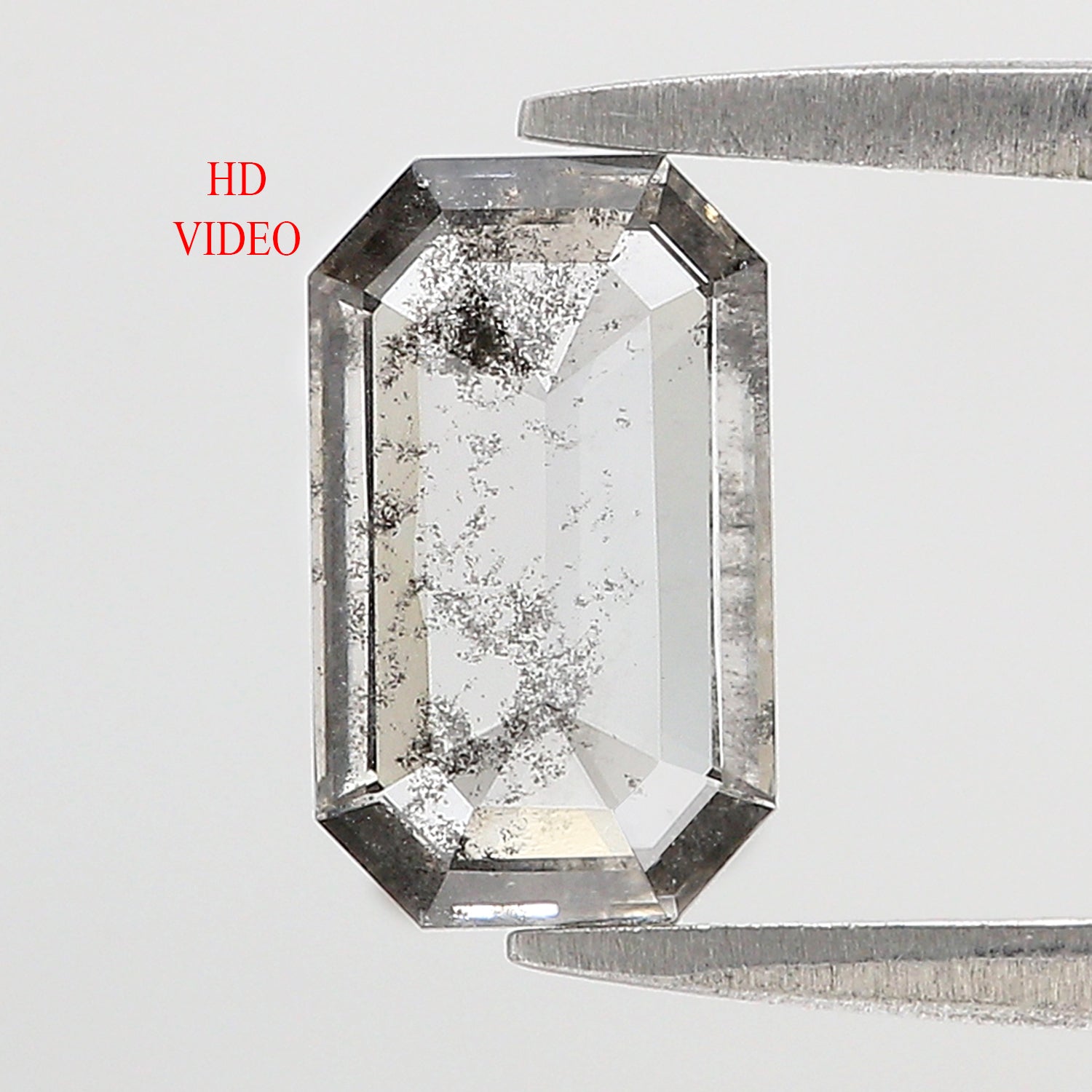 1.46 CT Emerald Rose Cut Salt And Pepper Lab Grown 10.15 MM Loose Diamond CVD Fancy Black Grey Color Lab Created Antique Cut Diamonds N2631