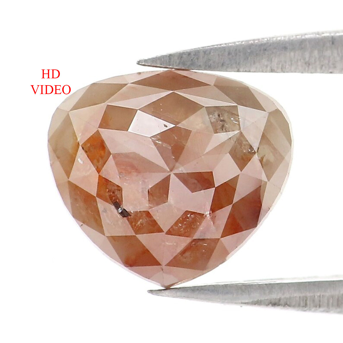 1.57 CT Natural Loose Heart Shape Diamond Brown Color Heart Cut Diamond 7.15 MM Natural Grey Color Diamond Heart Rose Cut Diamond LQ6050