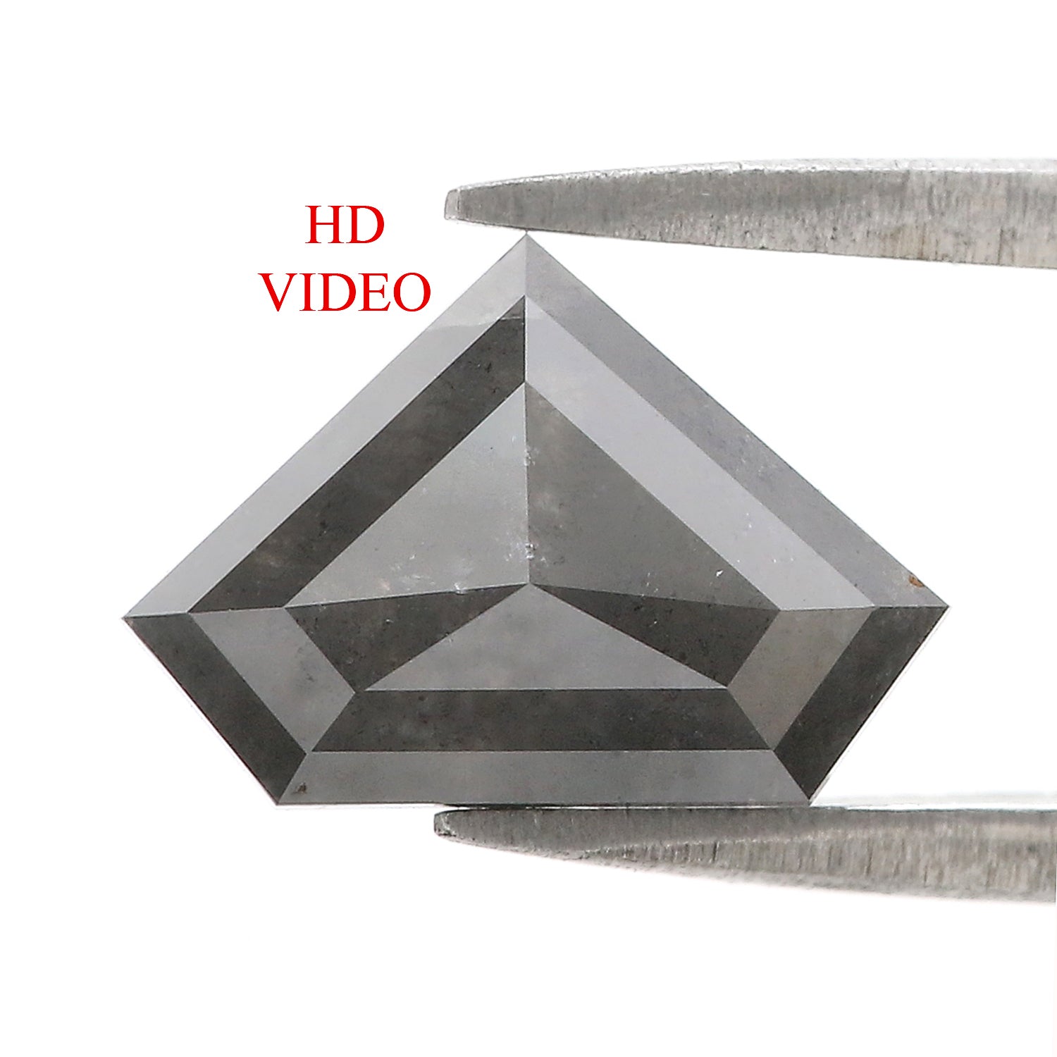 3.67 Ct Natural Loose Shield Shape Diamond Salt And Pepper Shield Shape Diamond 8.90 MM Natural Gray Color Shield Rose Cut Diamond QL982