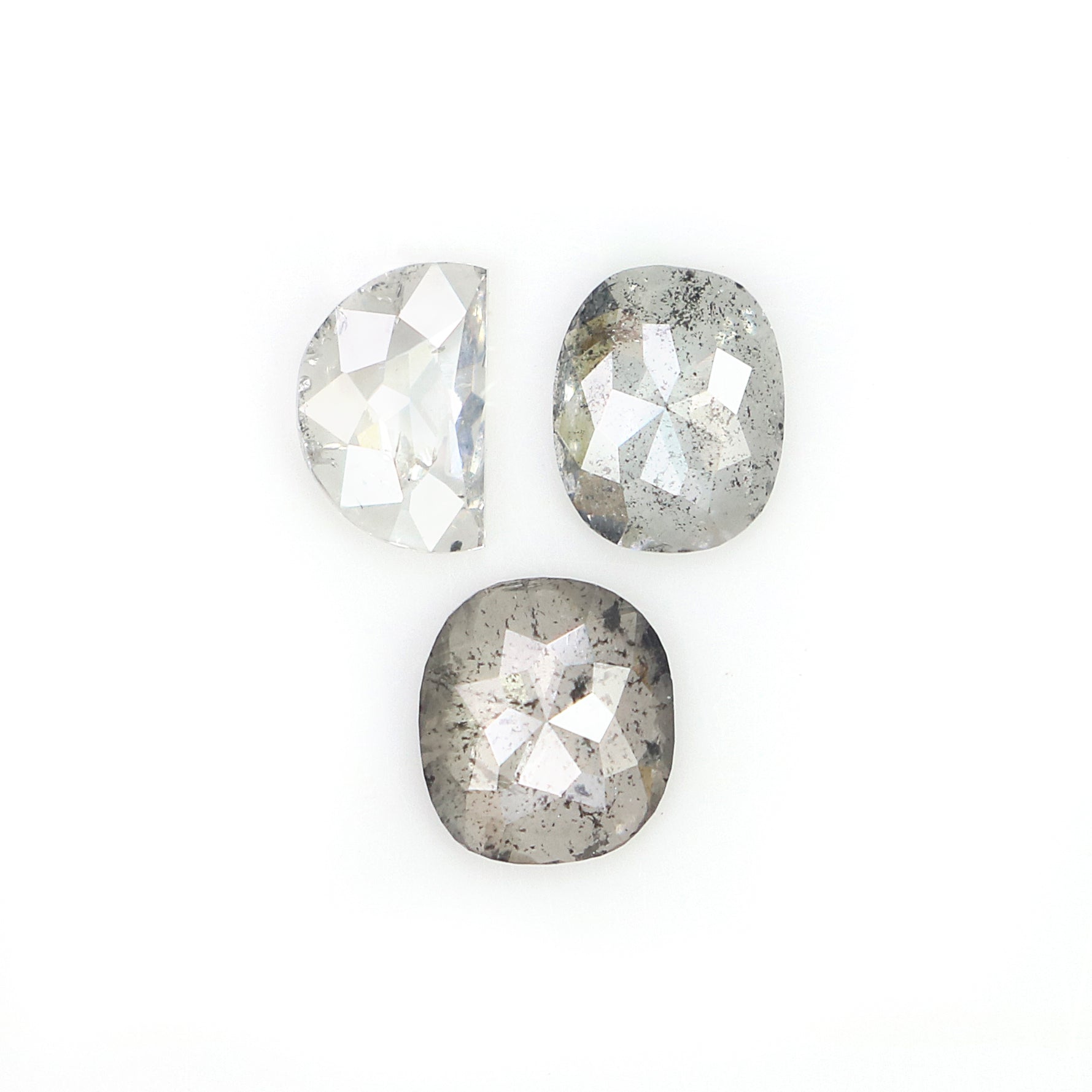 Natural Loose Mix Shape Salt And Pepper Diamond Black Grey Color 0.80 CT 4.80 MM Mix Shape Shape Rose Cut Diamond KDL184