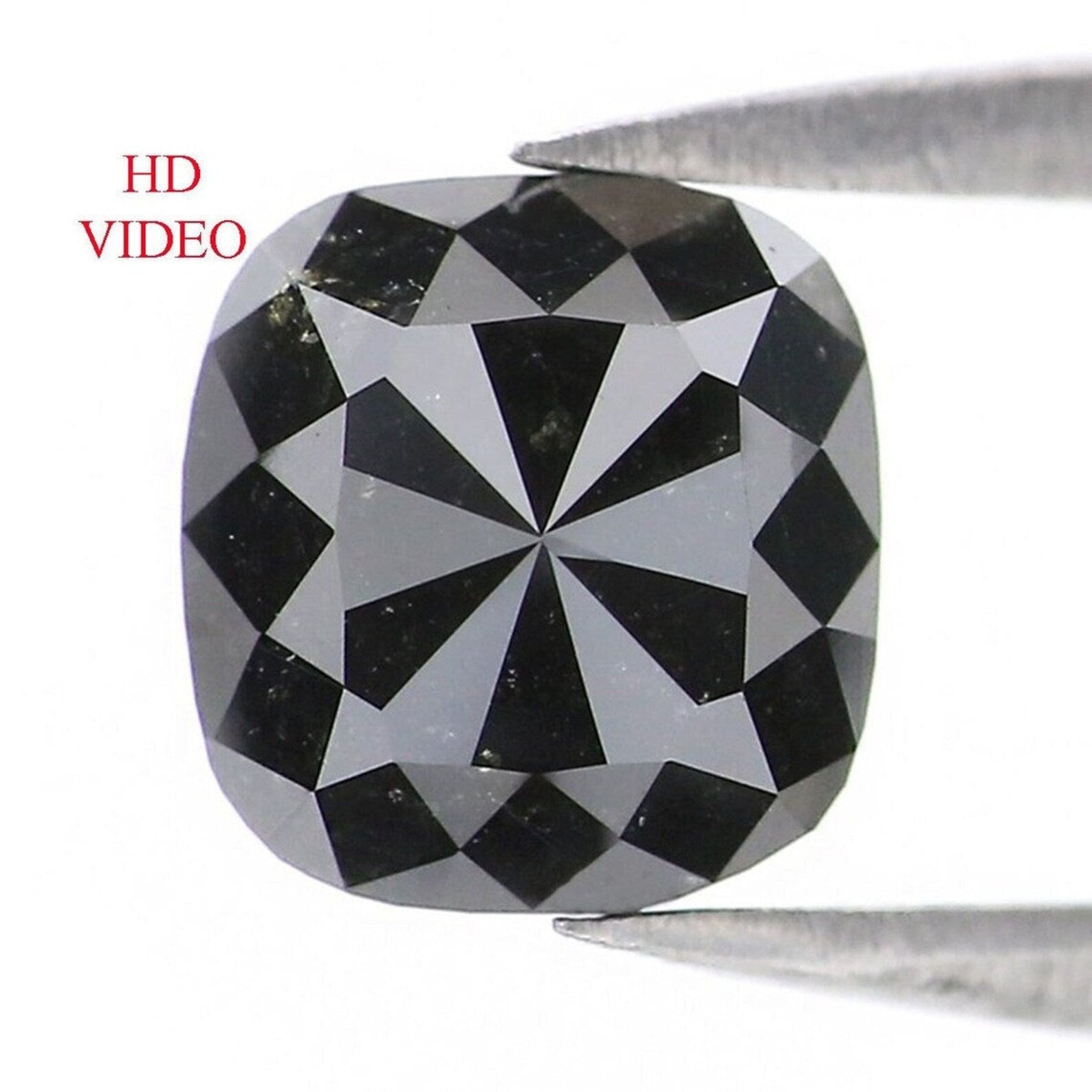 1.39 CT Natural Loose Cushion Diamond Black Color Cushion Cut Diamond 6.80 MM Natural Loose Diamond Cushion Shape Rose Cut Diamond NQ8825