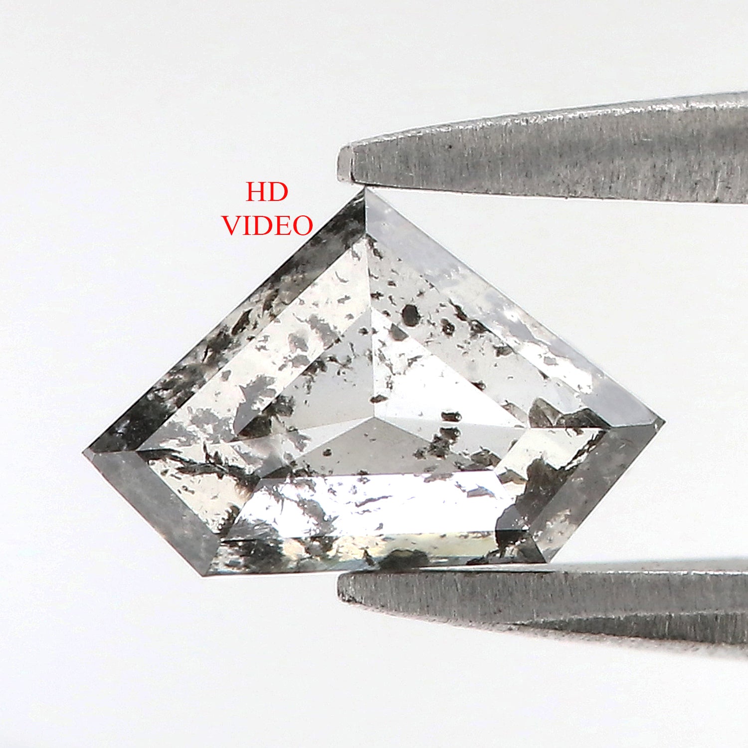 0.64 CT Natural Loose Shield Shape Diamond Salt And Pepper Shield Diamond 5.00 MM Natural Loose Black Color Shield Rose Cut Diamond QL9471