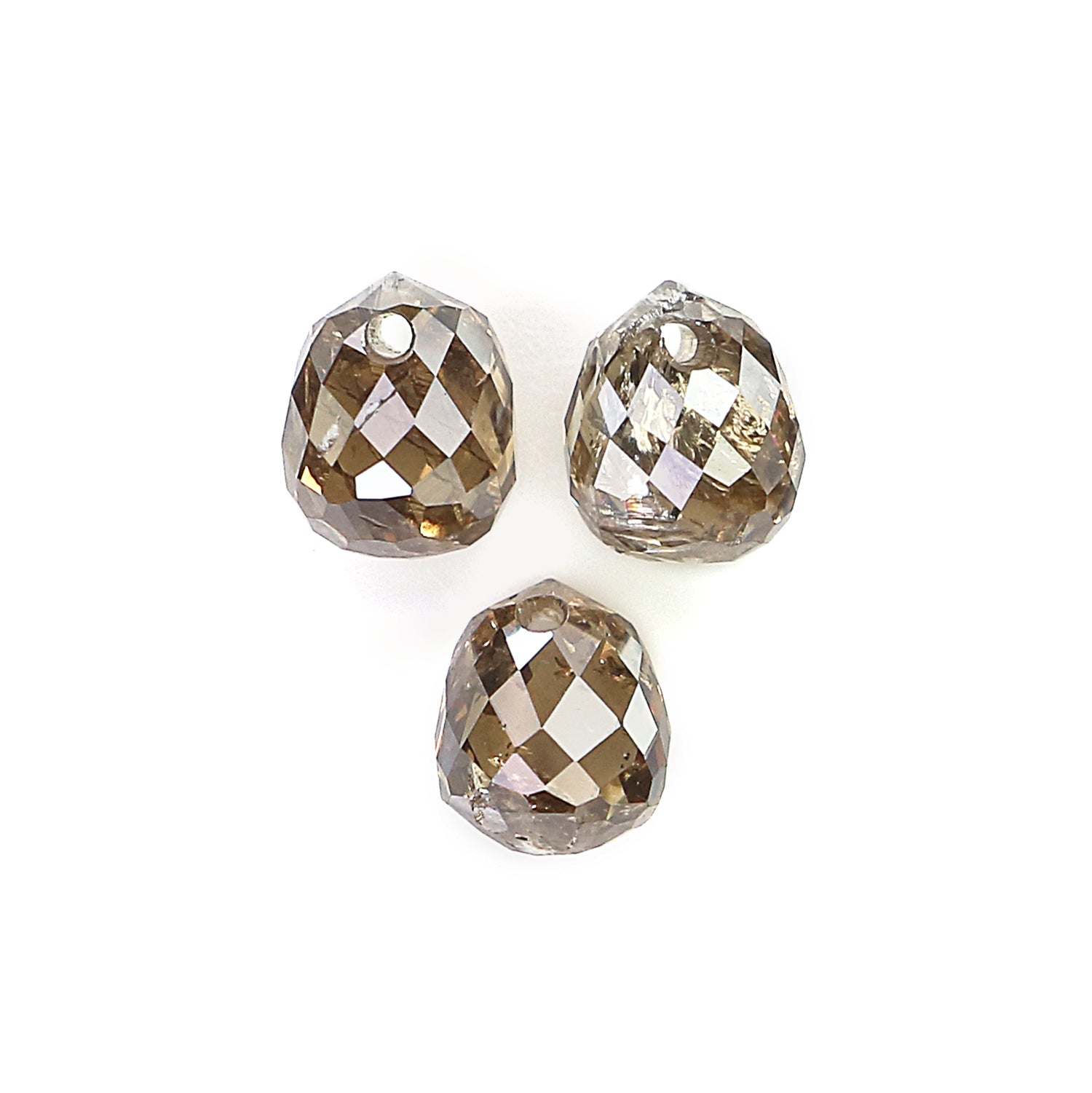 1.01 Ct Natural Loose Briolette Shape Diamond Brown Color Drop Diamond 3.70 MM Natural Loose Brown Color Briolette Rose Cut Diamond LQ9889