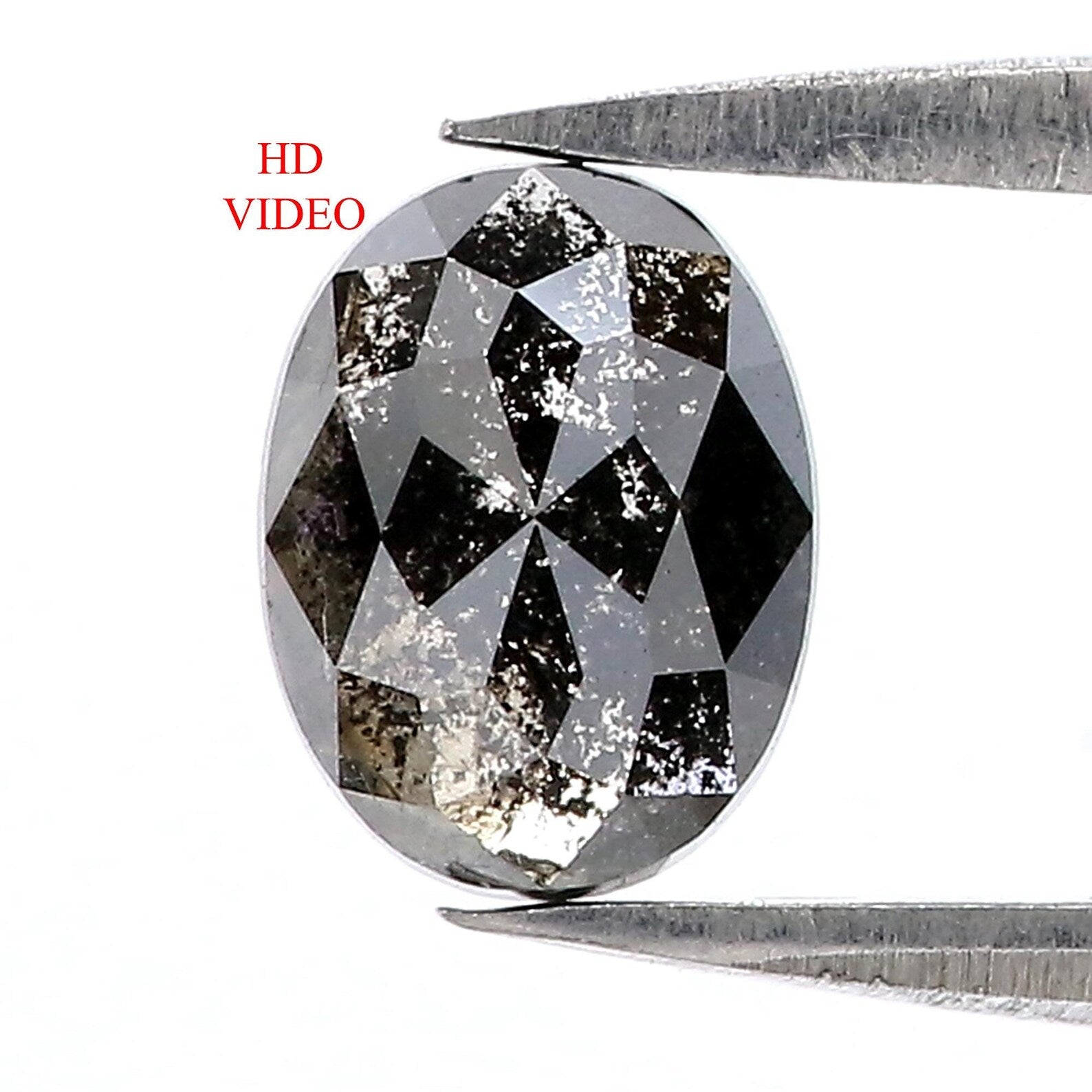 1.06 CT Natural Loose Oval Shape Diamond Salt And Pepper Oval Cut Diamond 7.50 MM Natural Loose Diamond Oval Shape Rose Cut Diamond QN1313