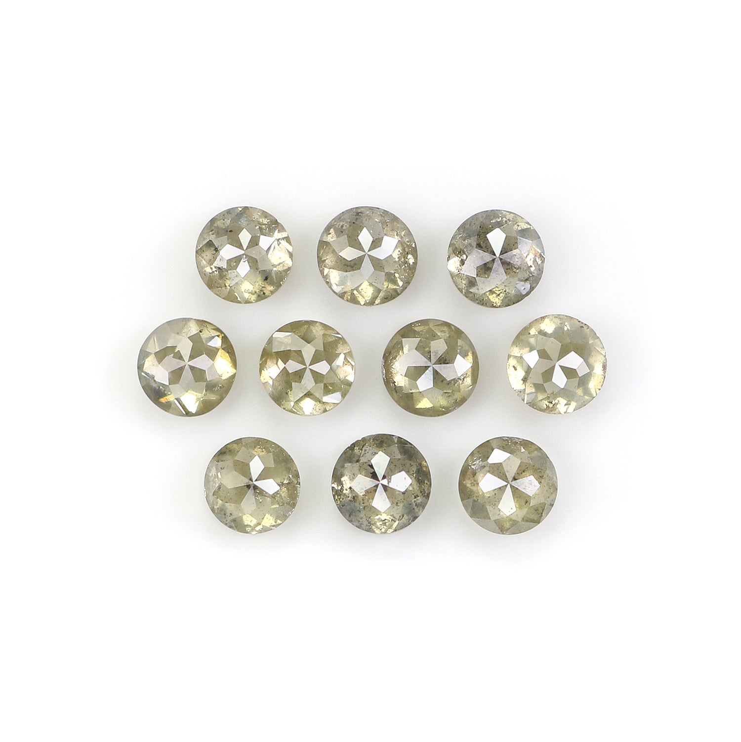 1.43 CT Natural Loose Rose Cut Diamond Grey Green Color Round Diamond 3.00 MM Natural Loose Grey Green Round Rose Cut Shape Diamond NQ409