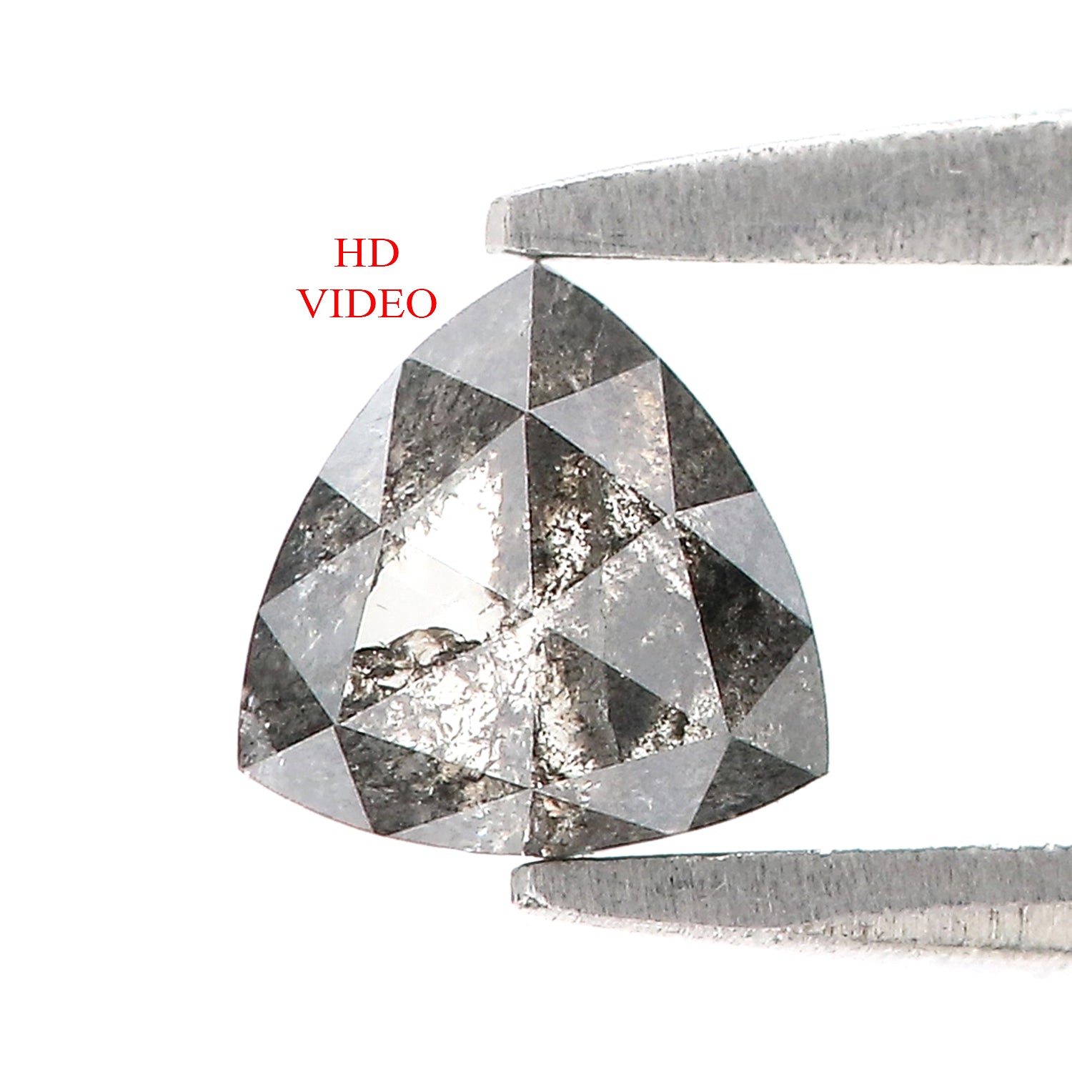 0.55 CT Natural Loose Triangle Shape Diamond Salt And Pepper Diamond 5.15 MM Natural Black Grey Color Diamond Triangle Cut Diamond L3388