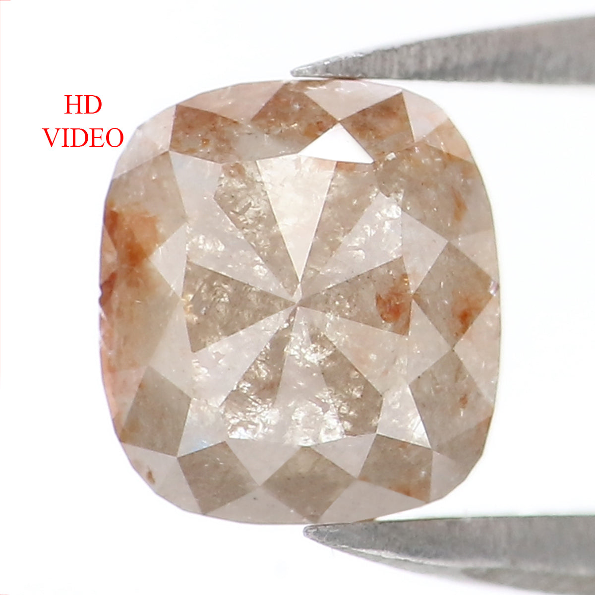 Natural Loose Cushion Diamond Grey Color 1.14 CT 6.60 MM Cushion Shape Rose Cut Diamond L7709