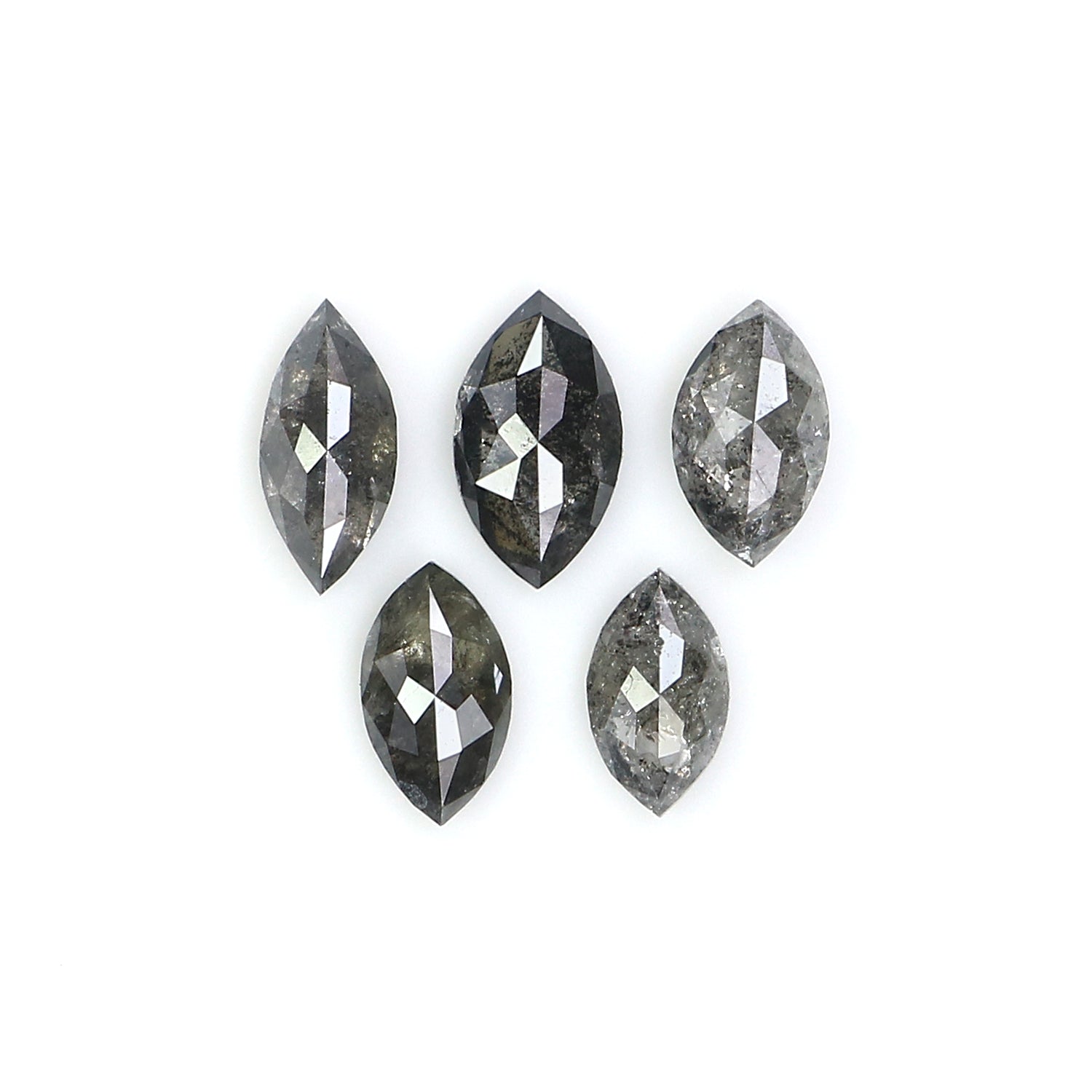 1.06 CT Natural Loose Marquise Shape Diamond Salt And Pepper Marquise Cut Diamond 4.95 MM Black Grey Color Marquise Rose Cut Diamond LQ2915