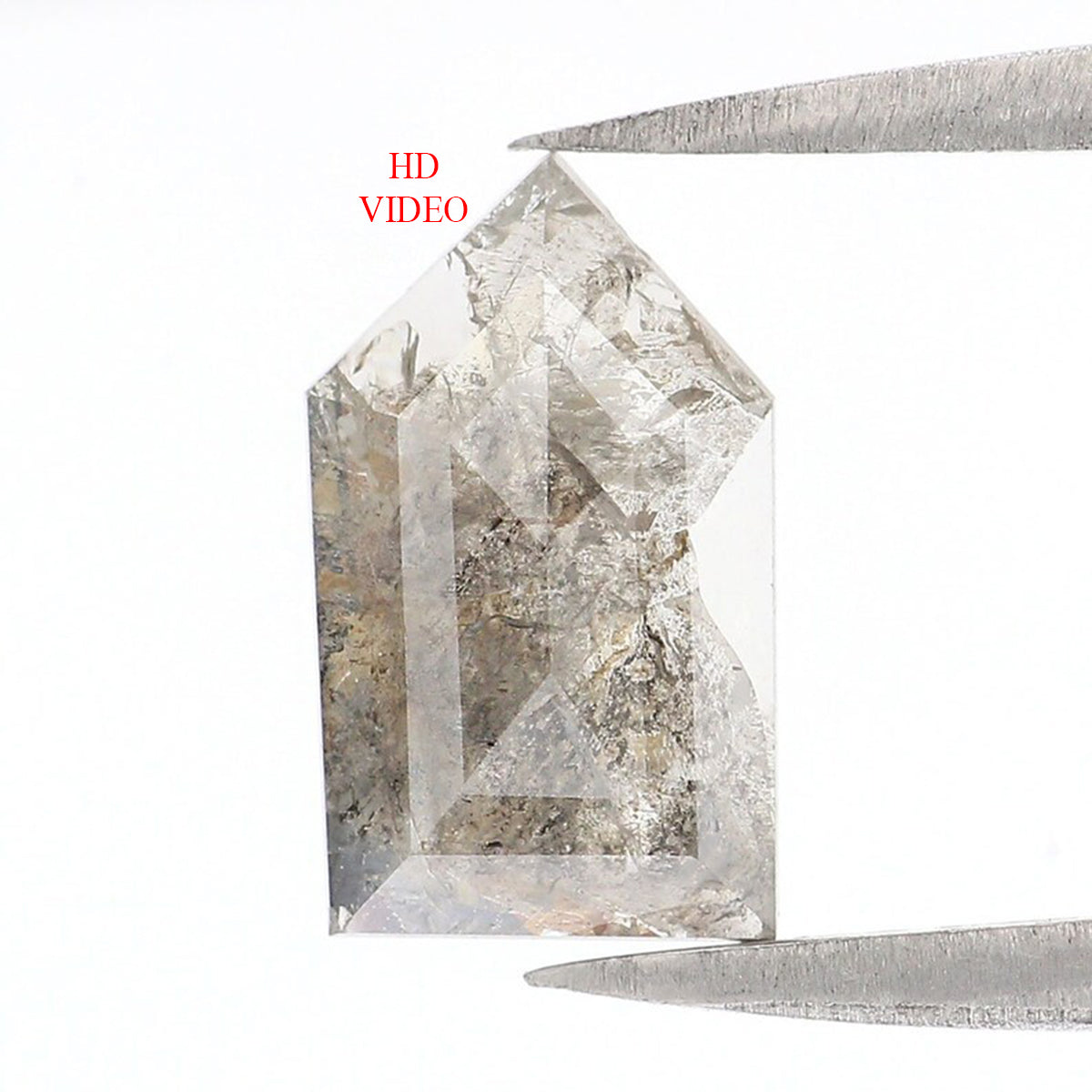 1.20 Ct Natural Loose Shield Shape Diamond Salt And Pepper Shield Cut Diamond 10.50 MM Natural Black Gray Shield Rose Cut Diamond KQ2035