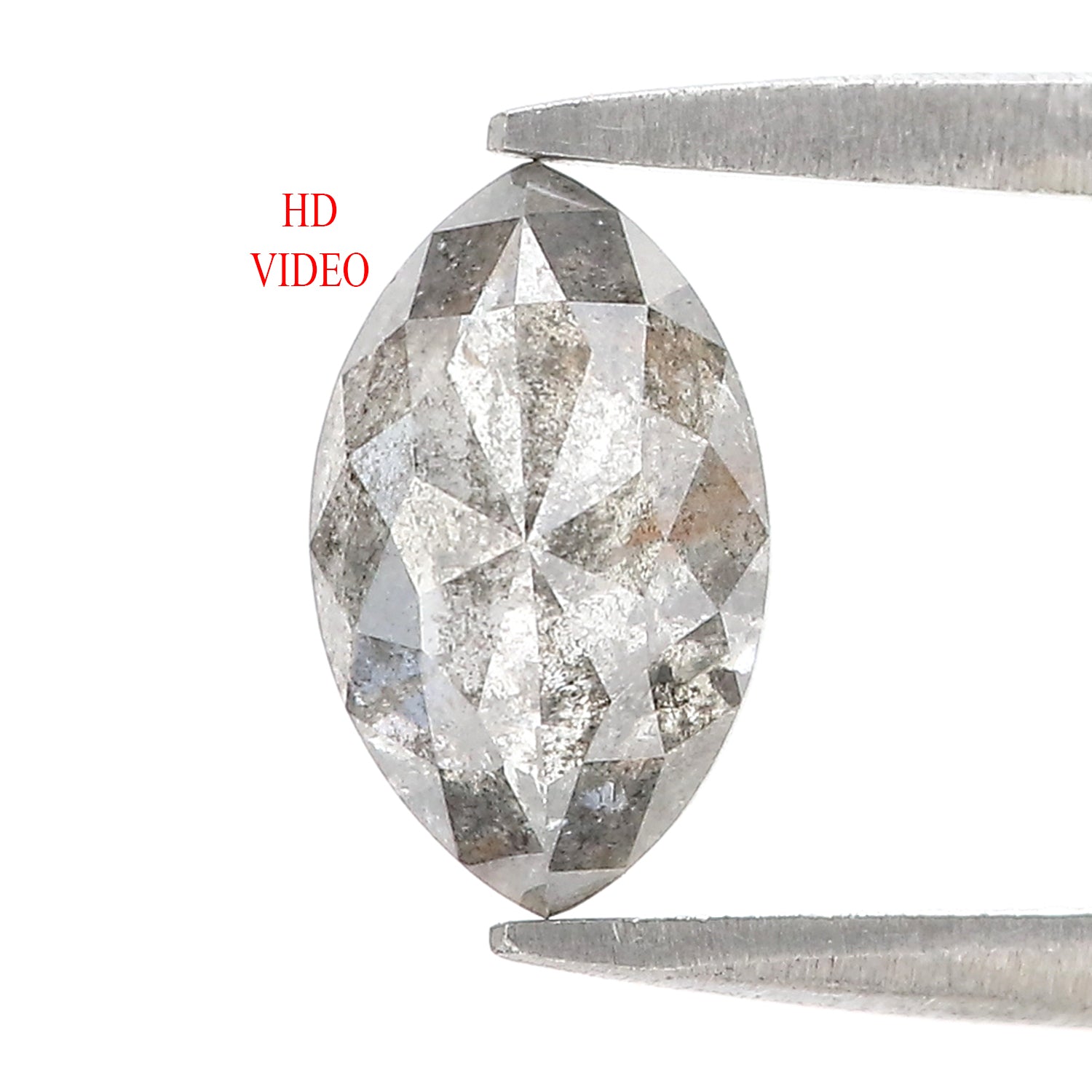 1.65 CT Natural Loose Marquise Shape Diamond Salt And Pepper Marquise Rose Cut Diamond 9.55 MM Black Grey Color Marquise Cut Diamond L3505