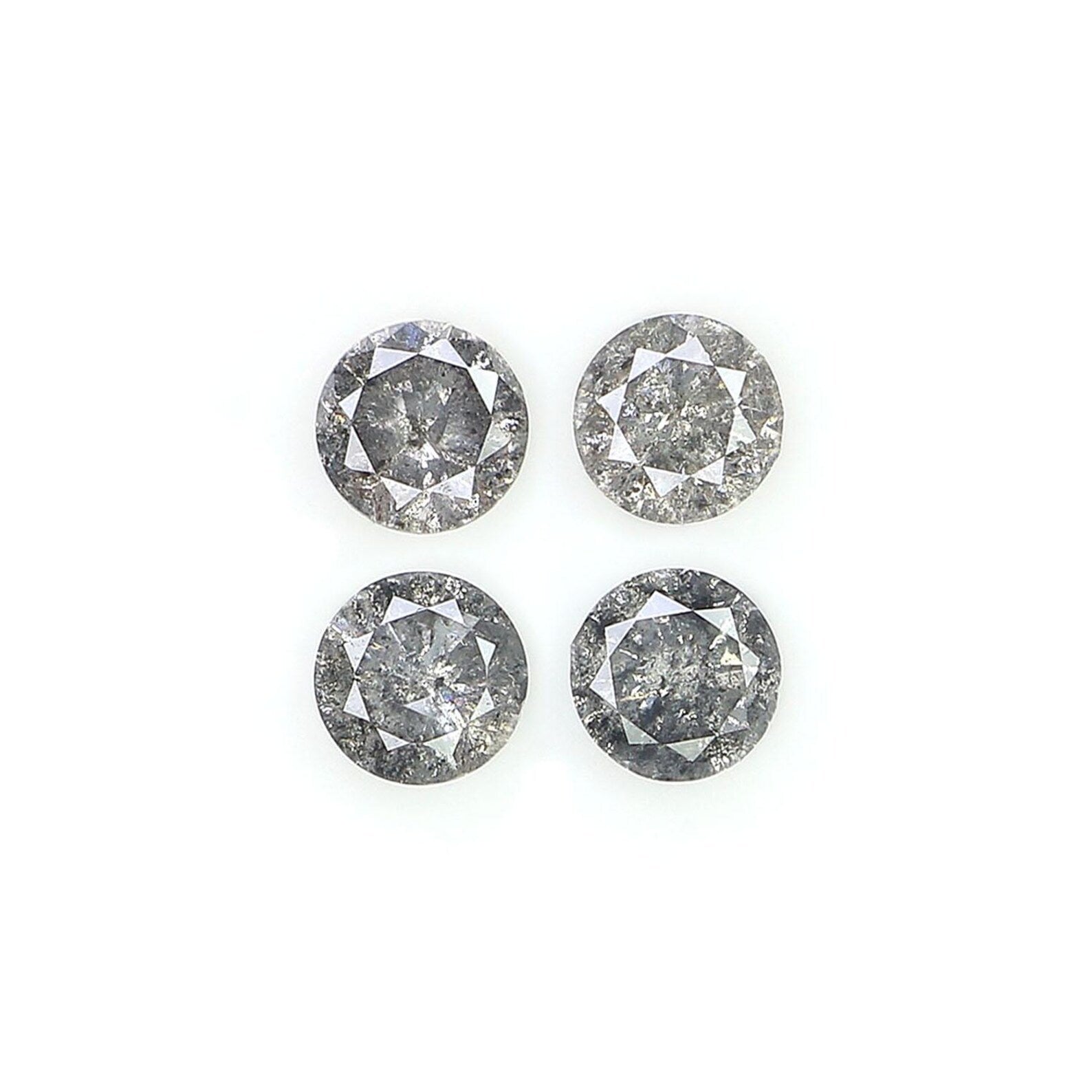0.60 CT Natural Loose Round Shape Diamond Salt And Pepper Round Diamond 3.40 MM Natural Black Gray Color Round Brilliant Cut Diamond NQ1612