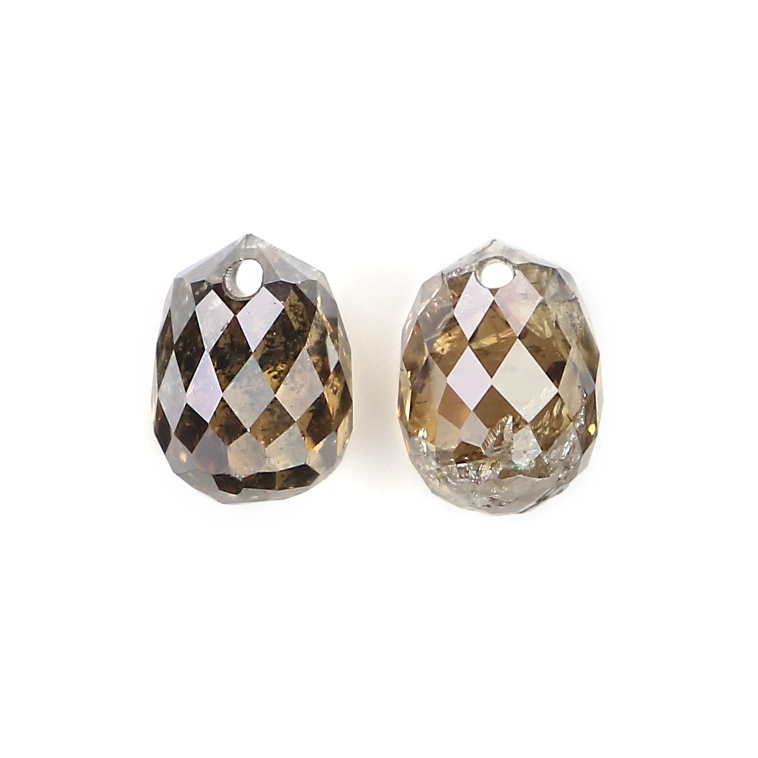 0.92 Ct Natural Loose Briolette Shape Diamond Brown Color Drop Diamond 4.50 MM Natural Loose Brown Color Briolette Rose Cut Diamond LQ9904